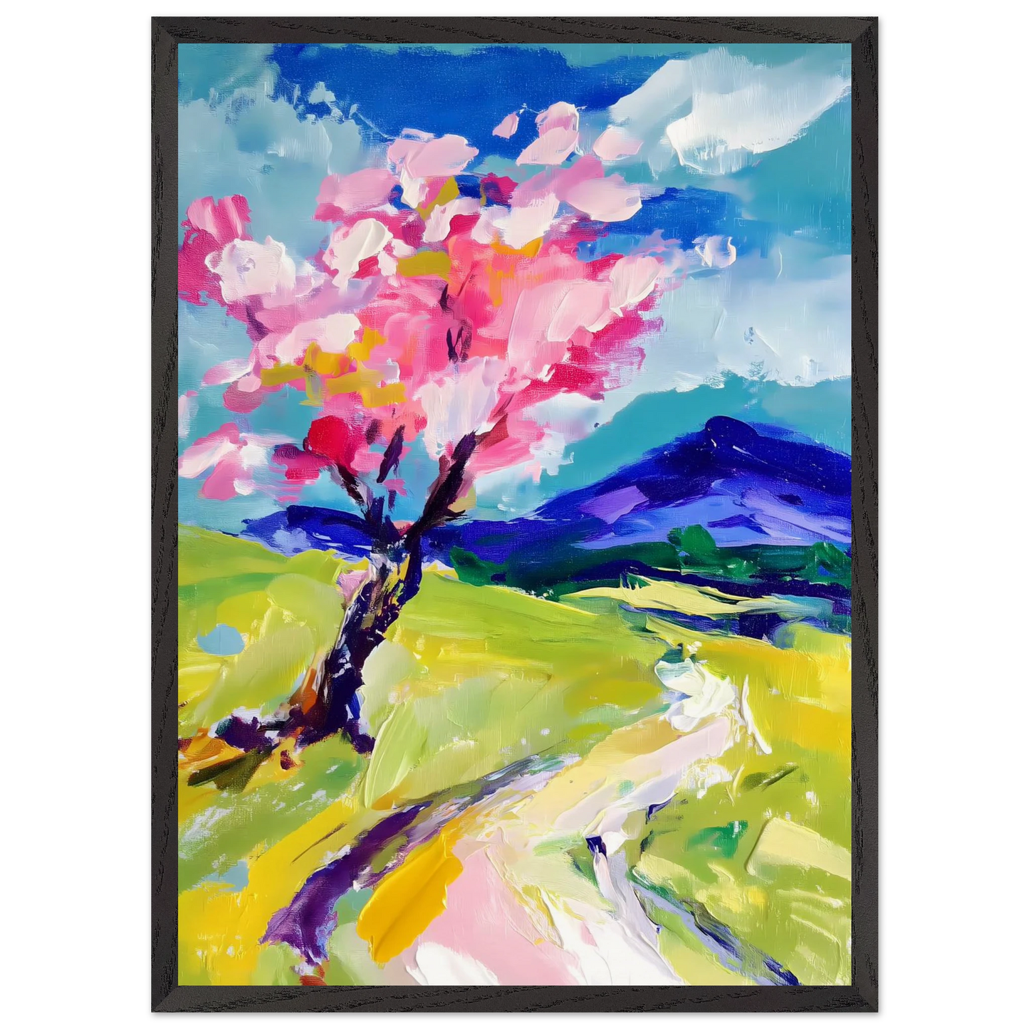 L'Arbre en Fleurs — tableau encadré bois — vue 10 — art mural STNCL