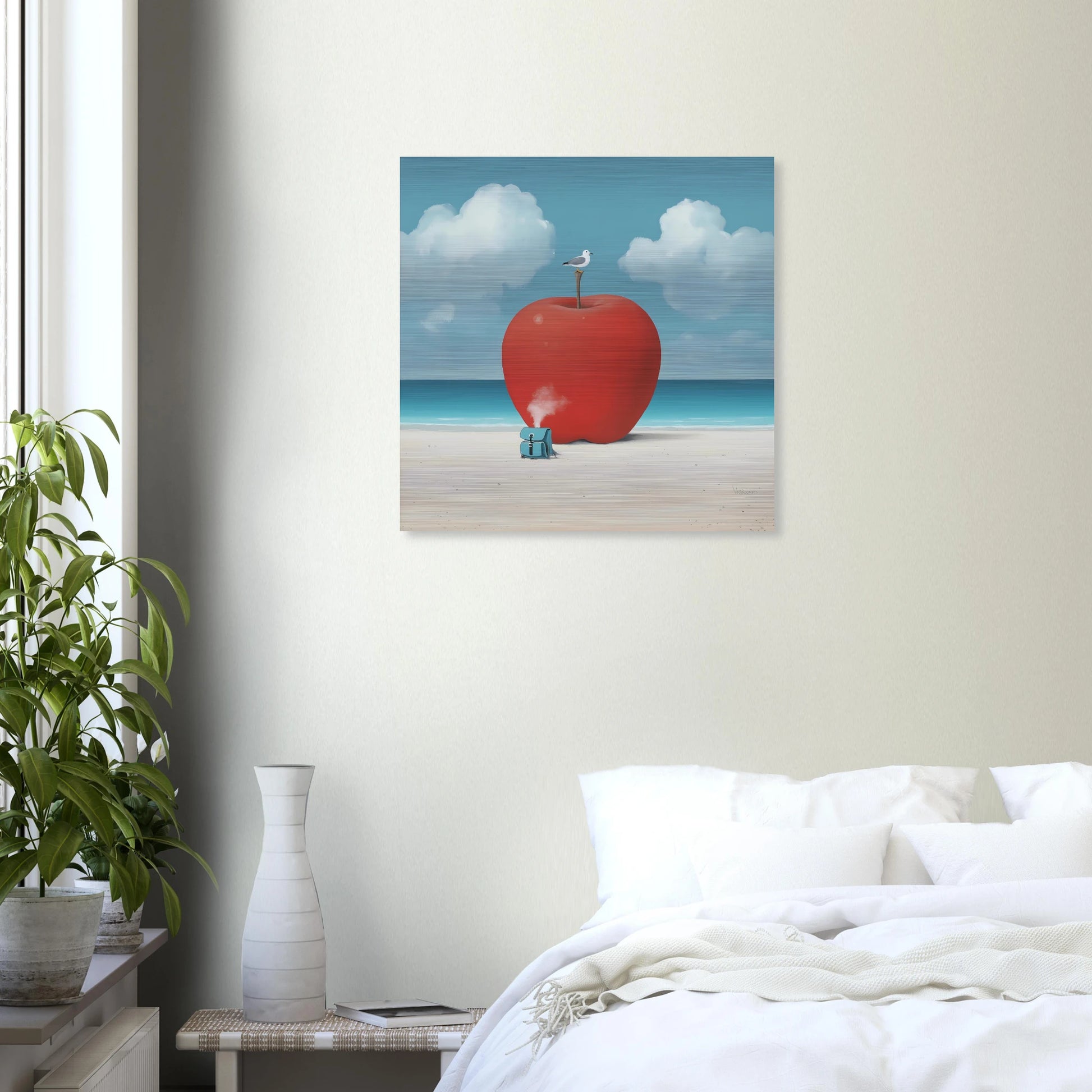 Pomme sur la Plage — tableau aluminium — vue 6 — art mural STNCL