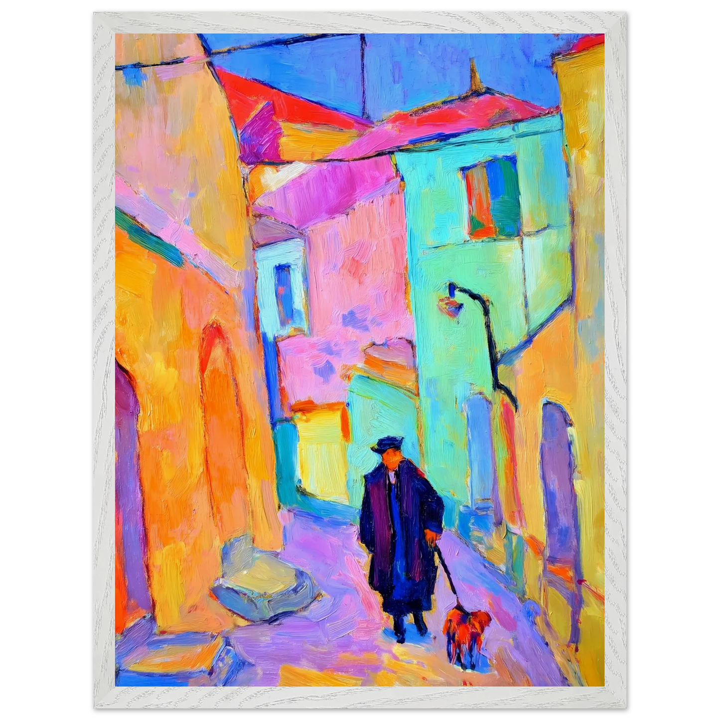 Le Promeneur en Bleu — tableau encadré bois — vue 8 — art mural STNCL