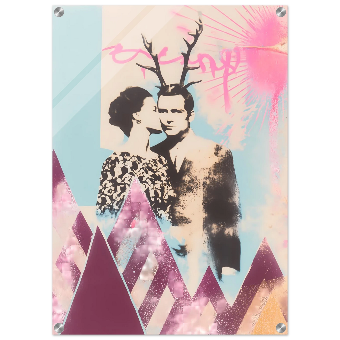 Le Couple aux Bois — tableau plexiglas — vue 2 — art mural STNCL