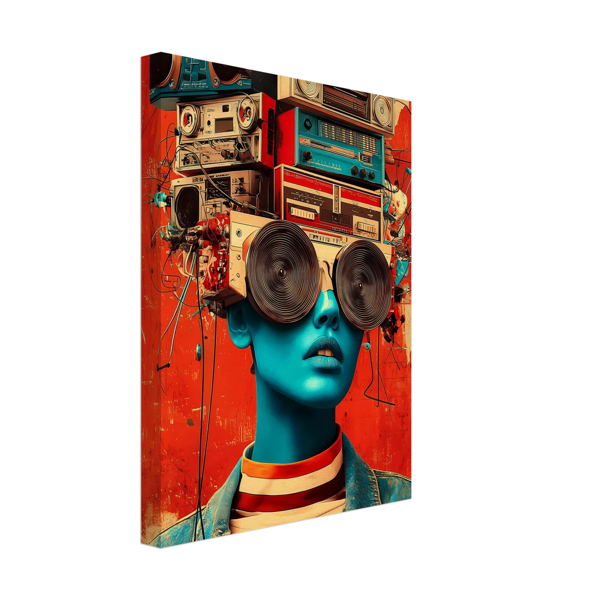 Tête à Musique — tableau sur toile — vue 4 — art mural STNCL