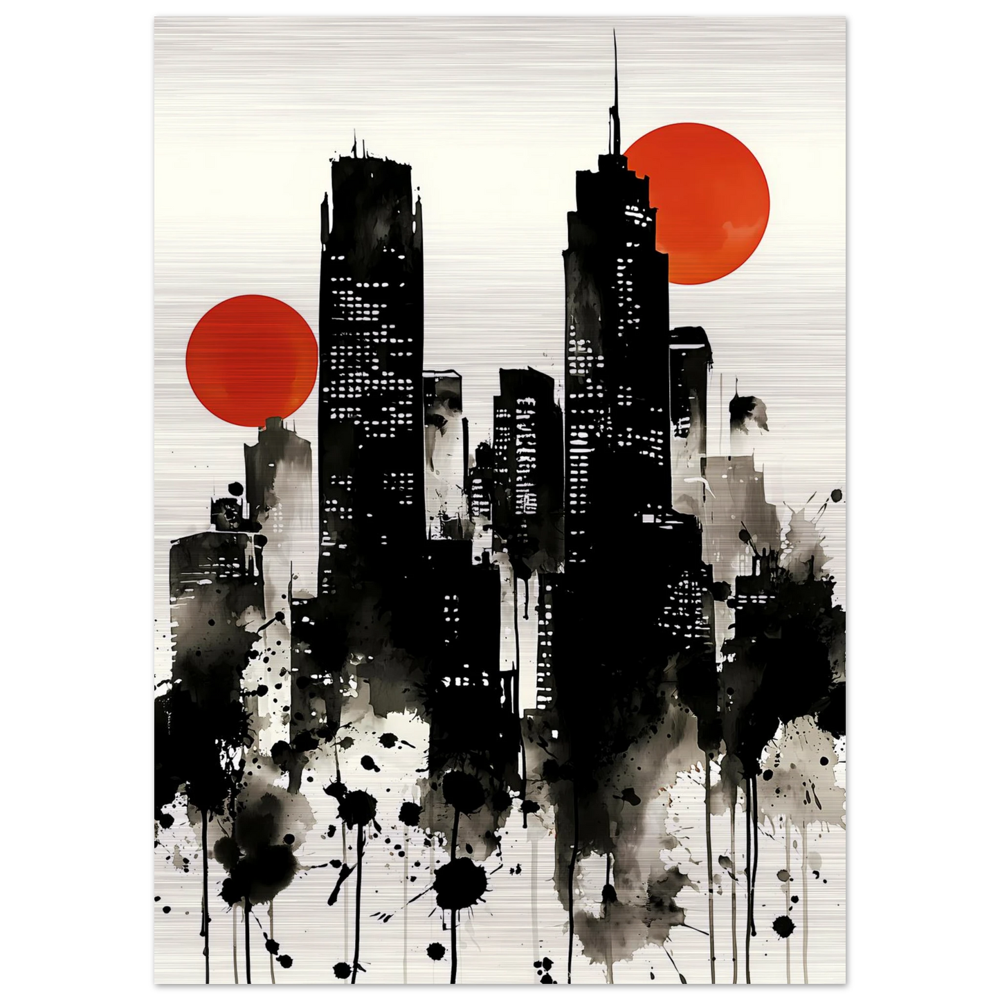 Ville d'Encre — tableau aluminium — vue 4 — art mural STNCL
