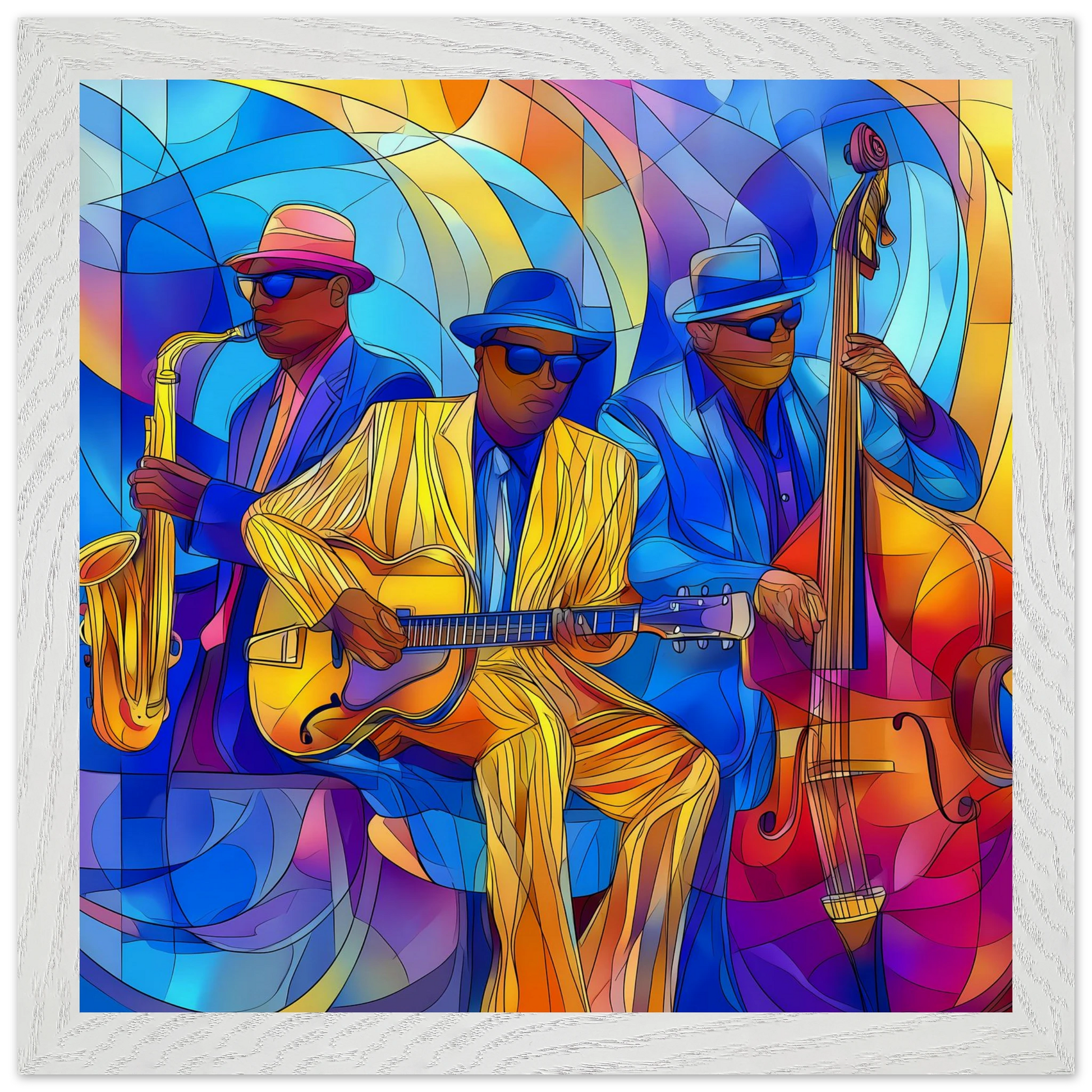 Trio de Jazz — tableau encadre bois — vue 11 — art mural STNCL