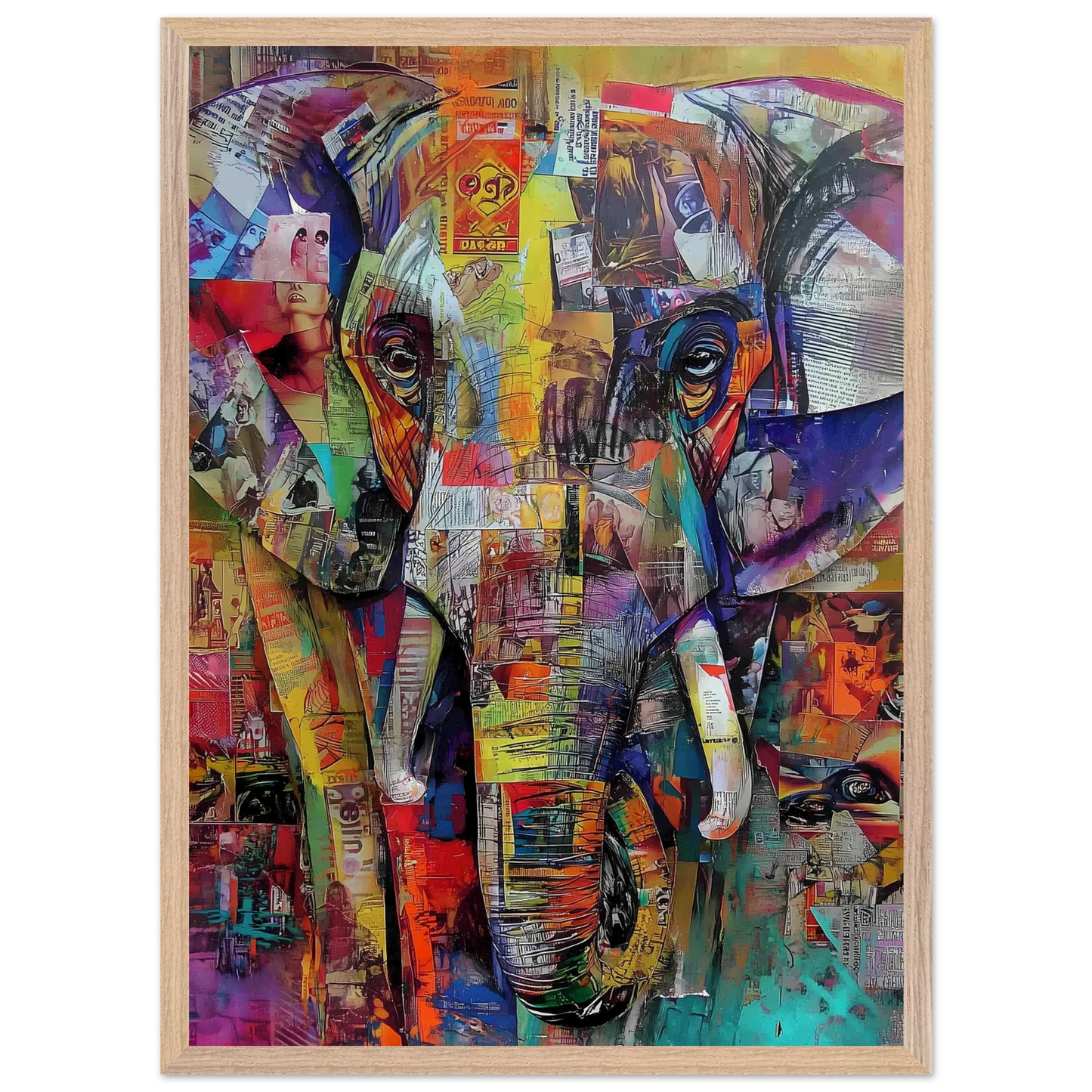 Éléphant de Papier — tableau encadré bois — vue 13 — art mural STNCL