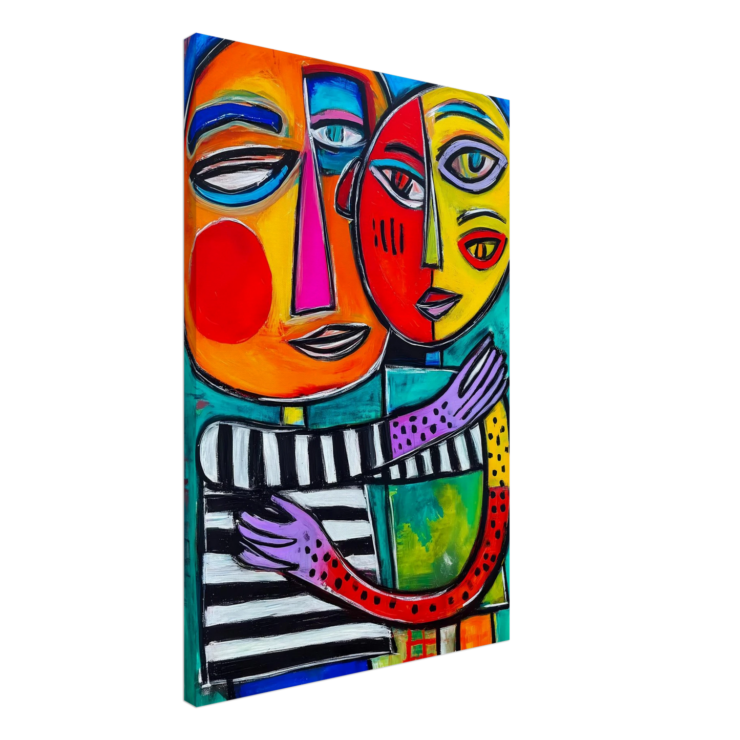 Étreinte Cubiste — tableau sur toile — vue 2 — art mural STNCL