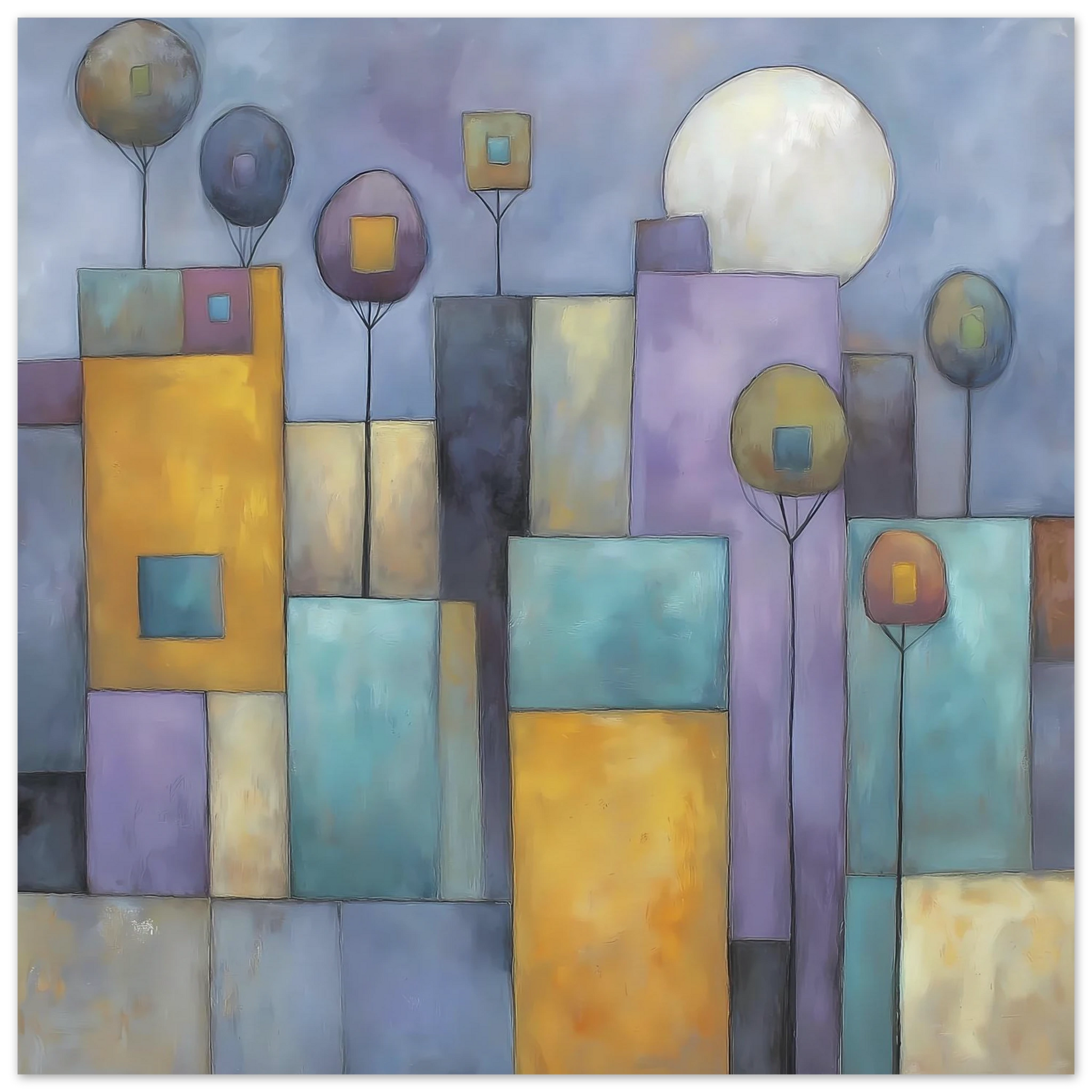 Ville sous la Lune — affiche d'art — vue 3 — art mural STNCL