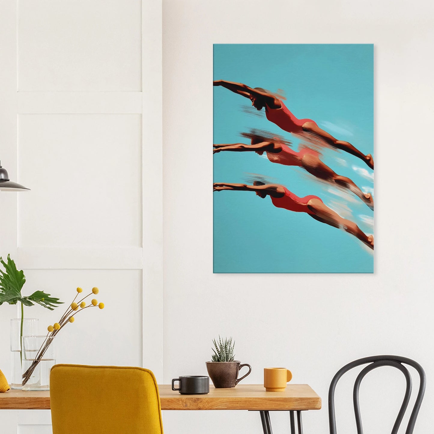 Trois Plongeuses — tableau sur toile — vue 8 — art mural STNCL