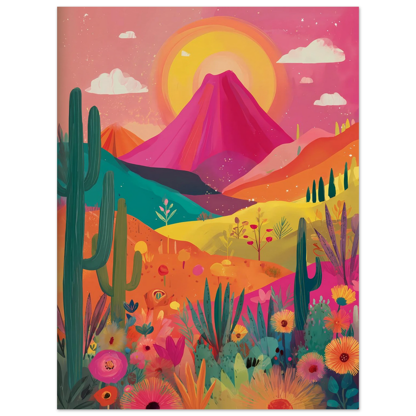 Volcan Fleuri — affiche d'art — vue 3 — art mural STNCL