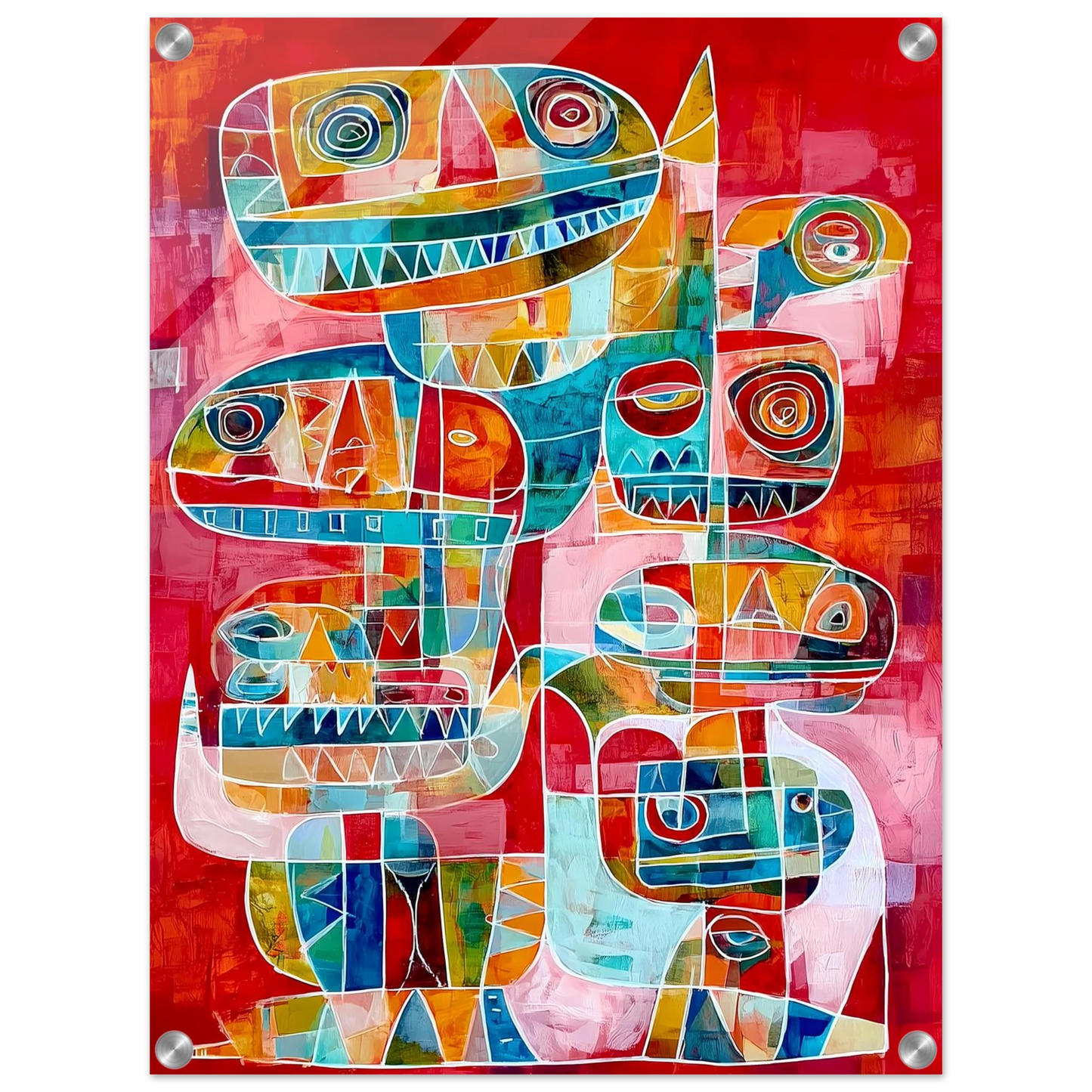 Totems Imbriqués — tableau plexiglas — vue 4 — art mural STNCL