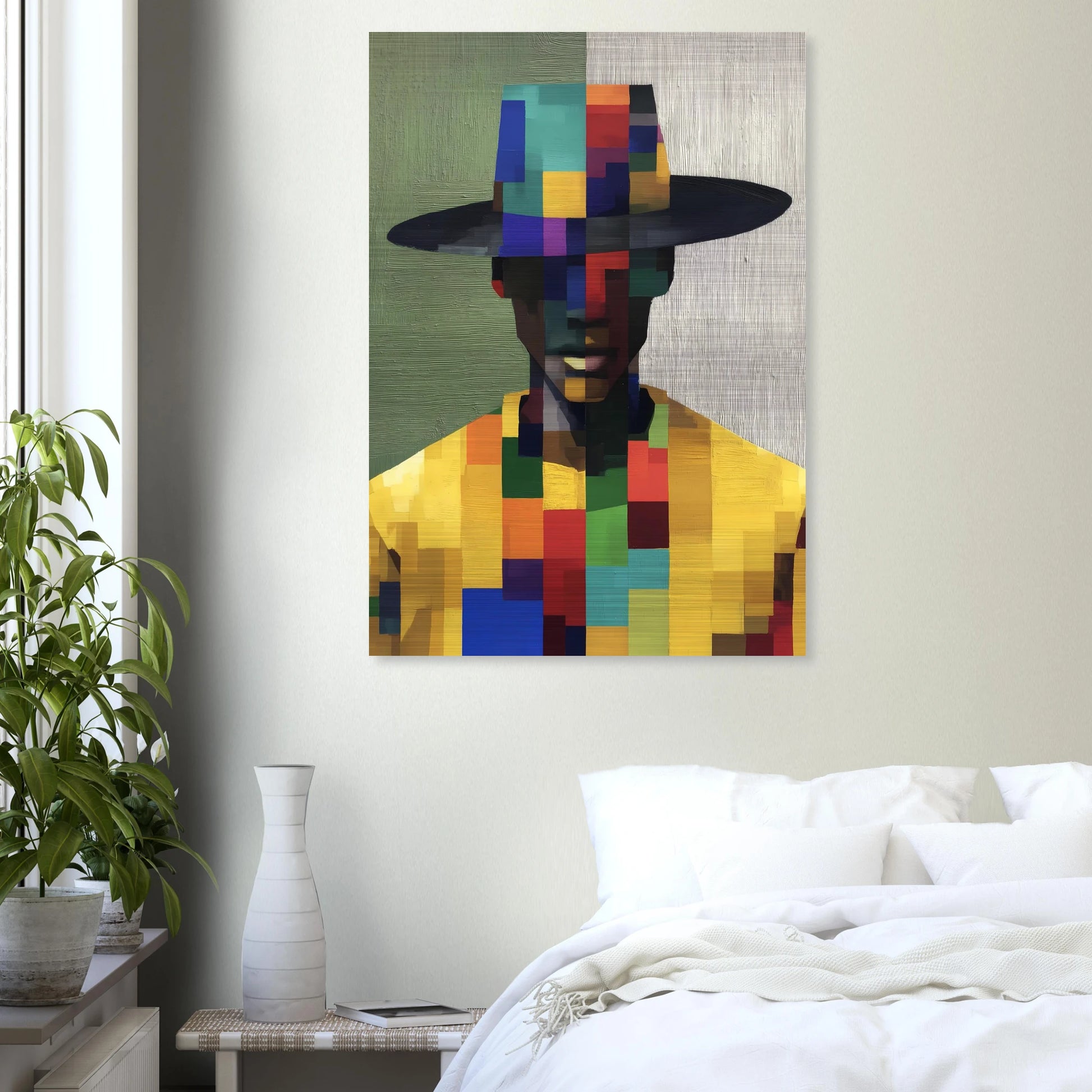 Portrait en Mosaïque — tableau aluminium — vue 7 — art mural STNCL