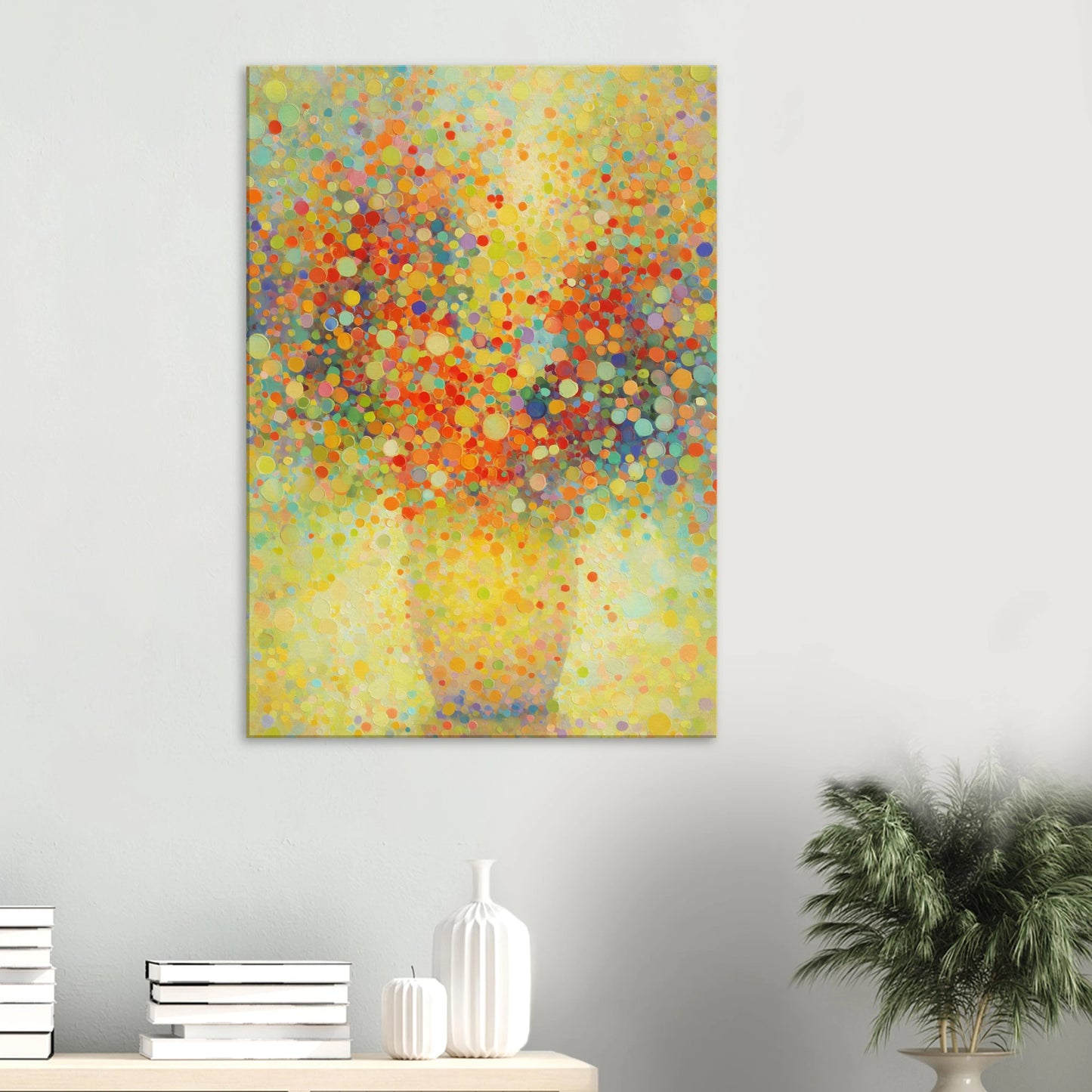 Floraison Pointilliste — tableau sur toile — vue 6 — art mural STNCL