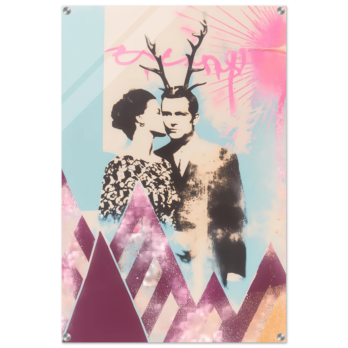 Le Couple aux Bois — tableau plexiglas — vue 5 — art mural STNCL