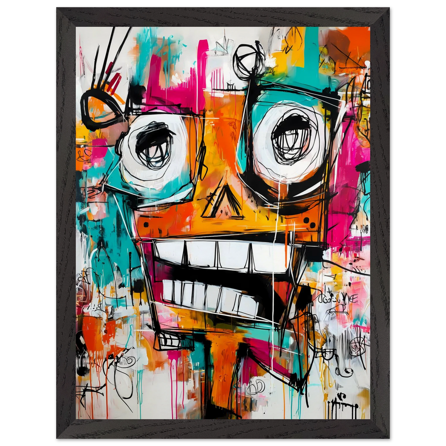 Face à Grands Yeux — tableau encadre bois — vue 4 — art mural STNCL