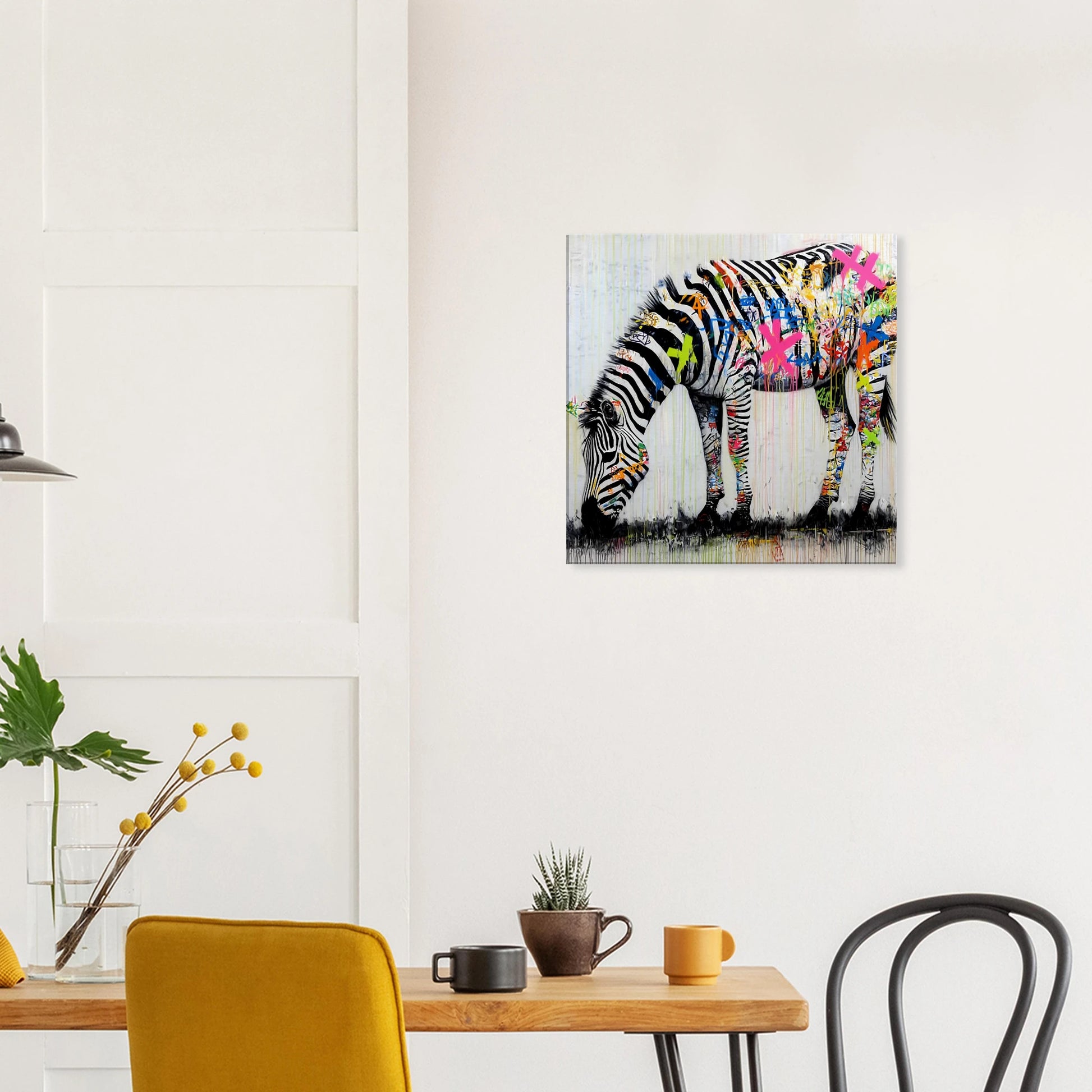 Zèbre Taggé — tableau sur toile — vue 7 — art mural STNCL