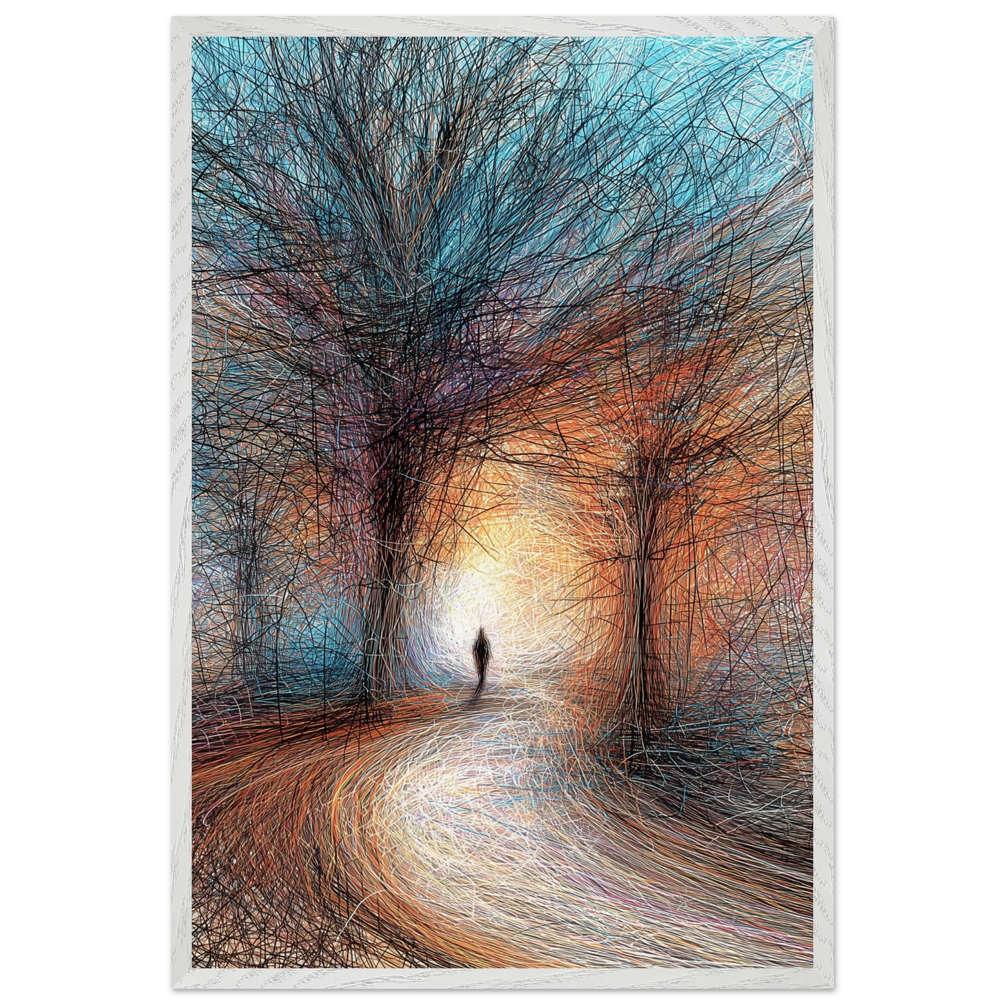 Vers la Clarté — tableau encadré bois — vue 7 — art mural STNCL