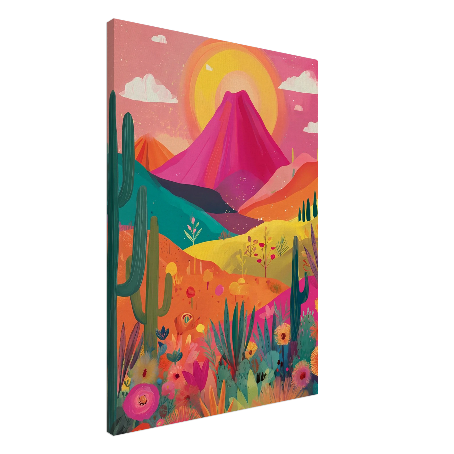 Volcan Fleuri — tableau sur toile — art mural STNCL