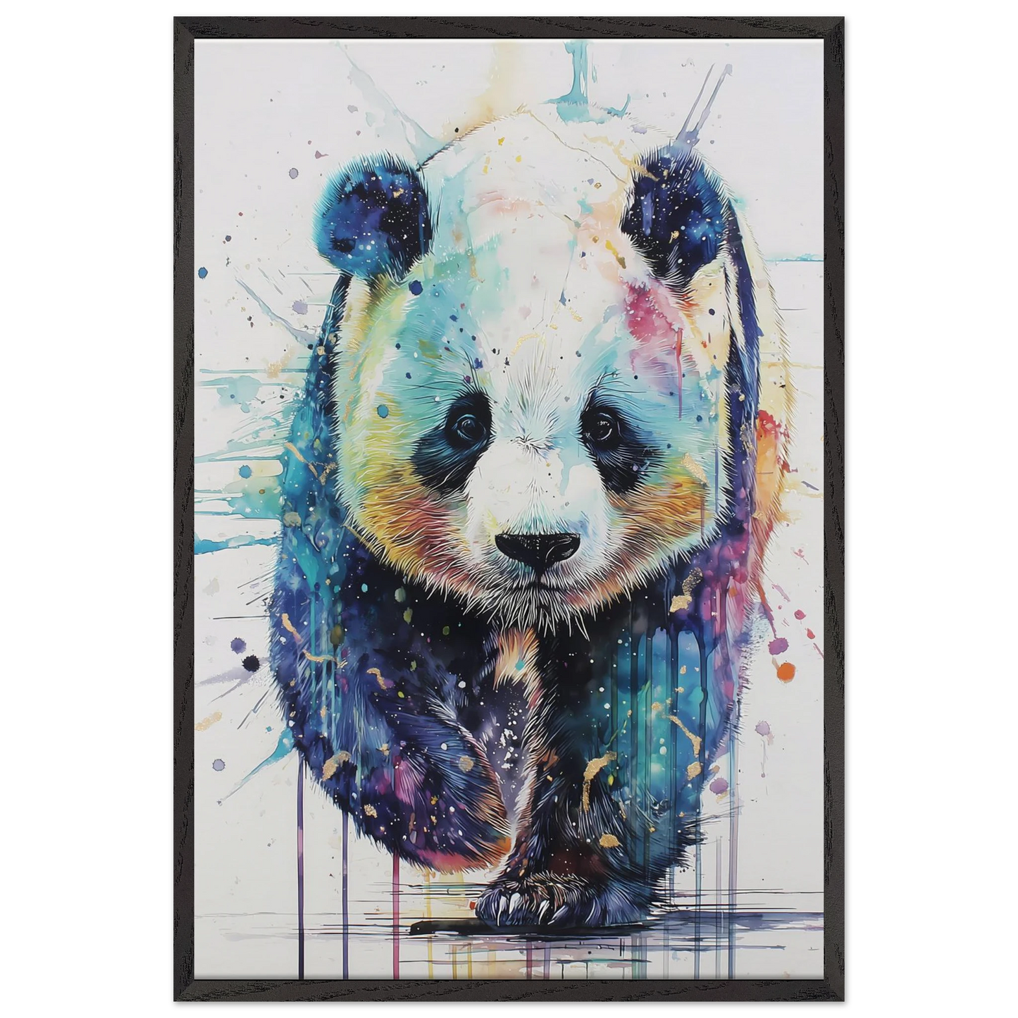 Panda Constellé — tableau encadré bois — vue 2 — art mural STNCL