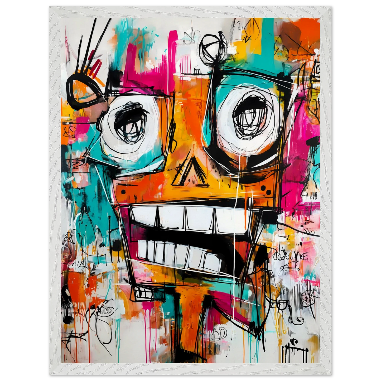 Face à Grands Yeux — tableau encadre bois — vue 8 — art mural STNCL