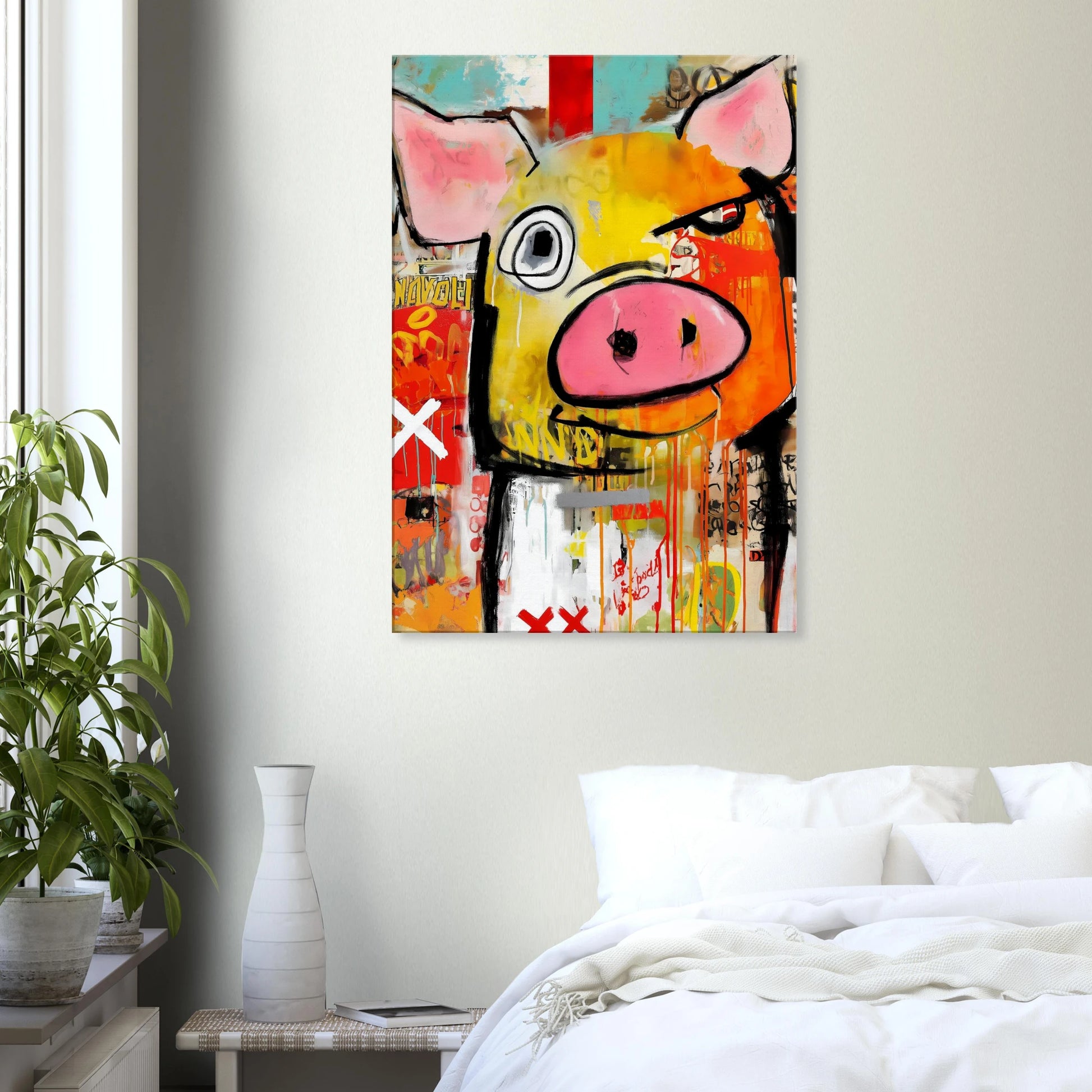 Le Cochon Bougon — tableau sur toile — vue 7 — art mural STNCL
