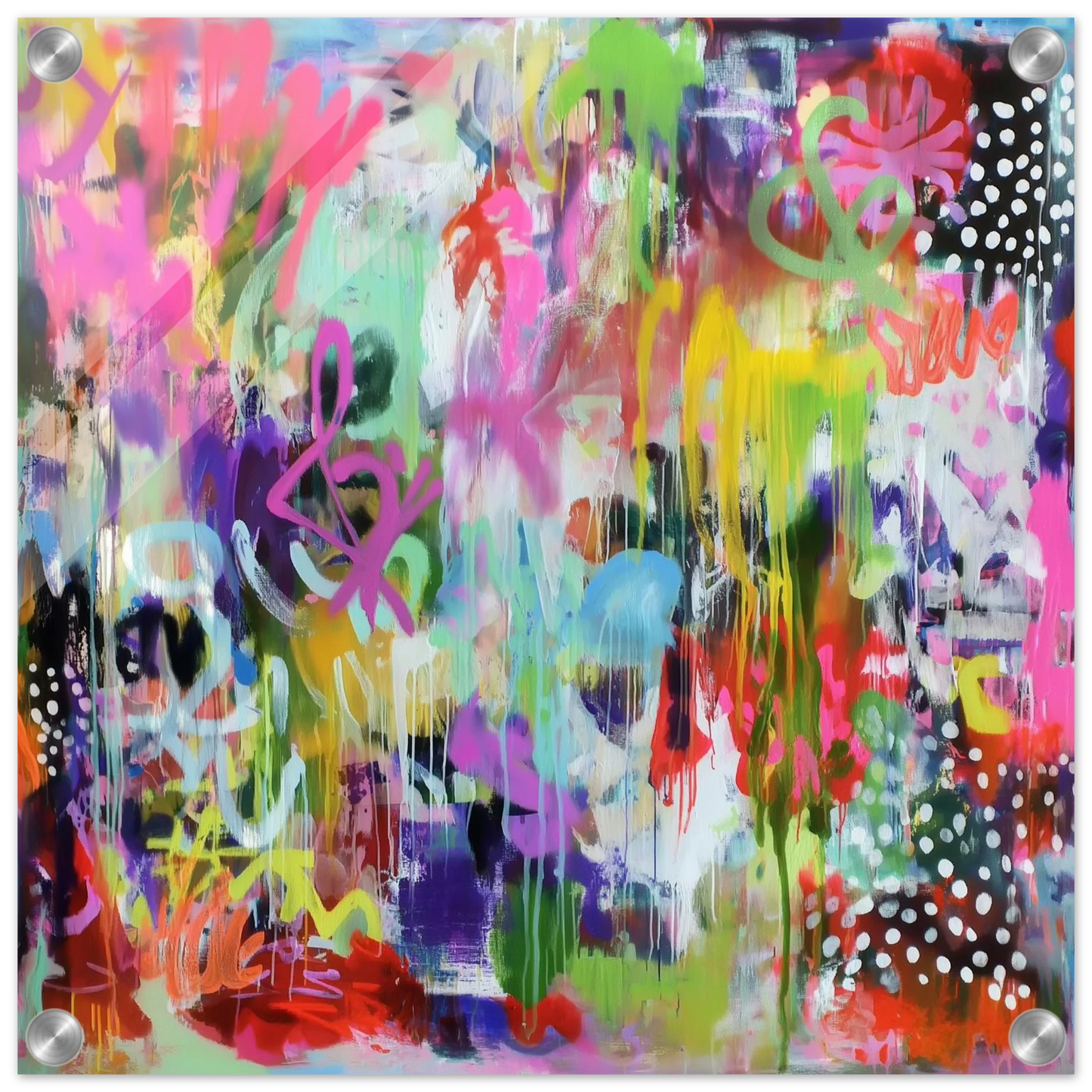 Fête sous la Pluie Néon — tableau plexiglas — vue 3 — art mural STNCL