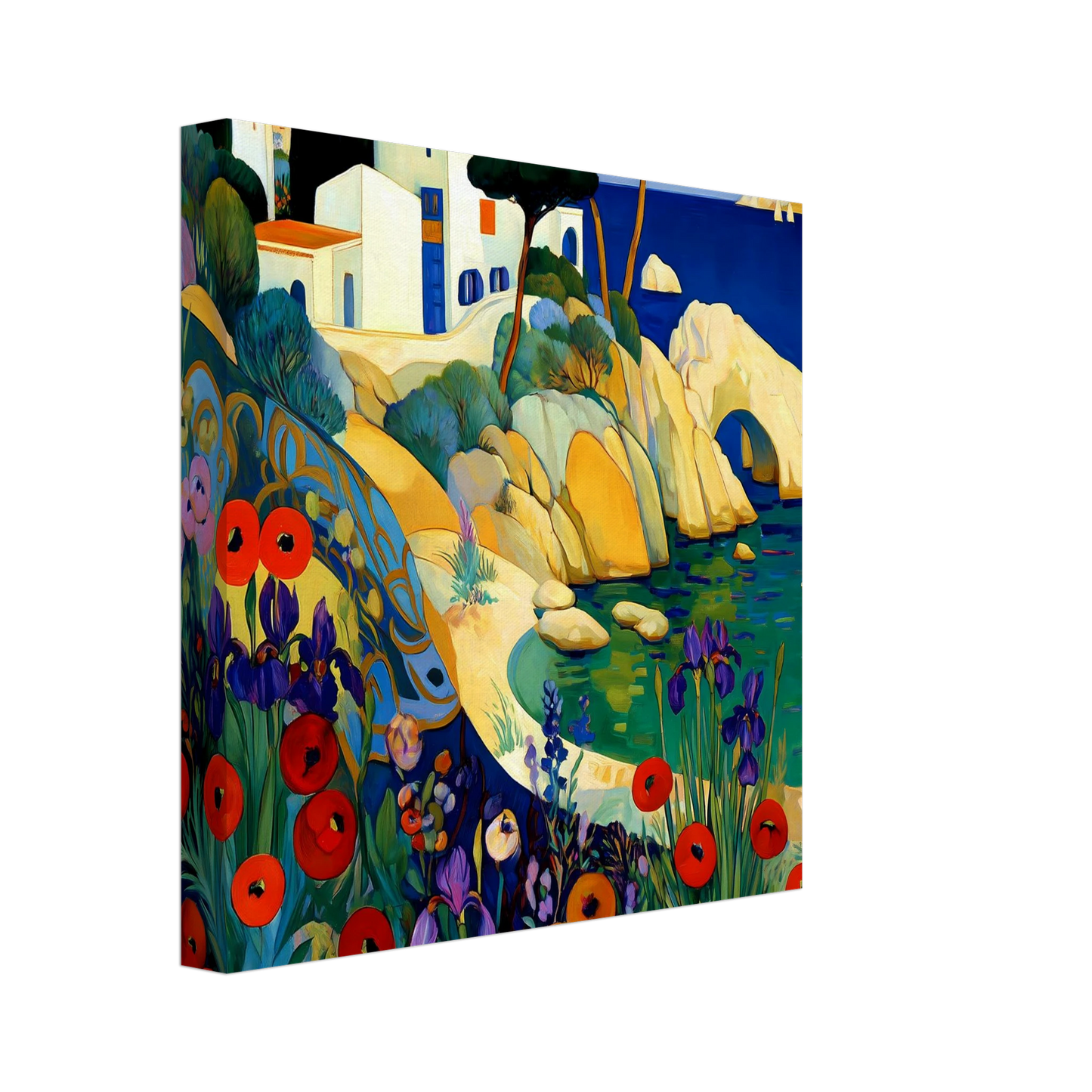 La Crique aux Coquelicots — tableau sur toile — vue 2 — art mural STNCL