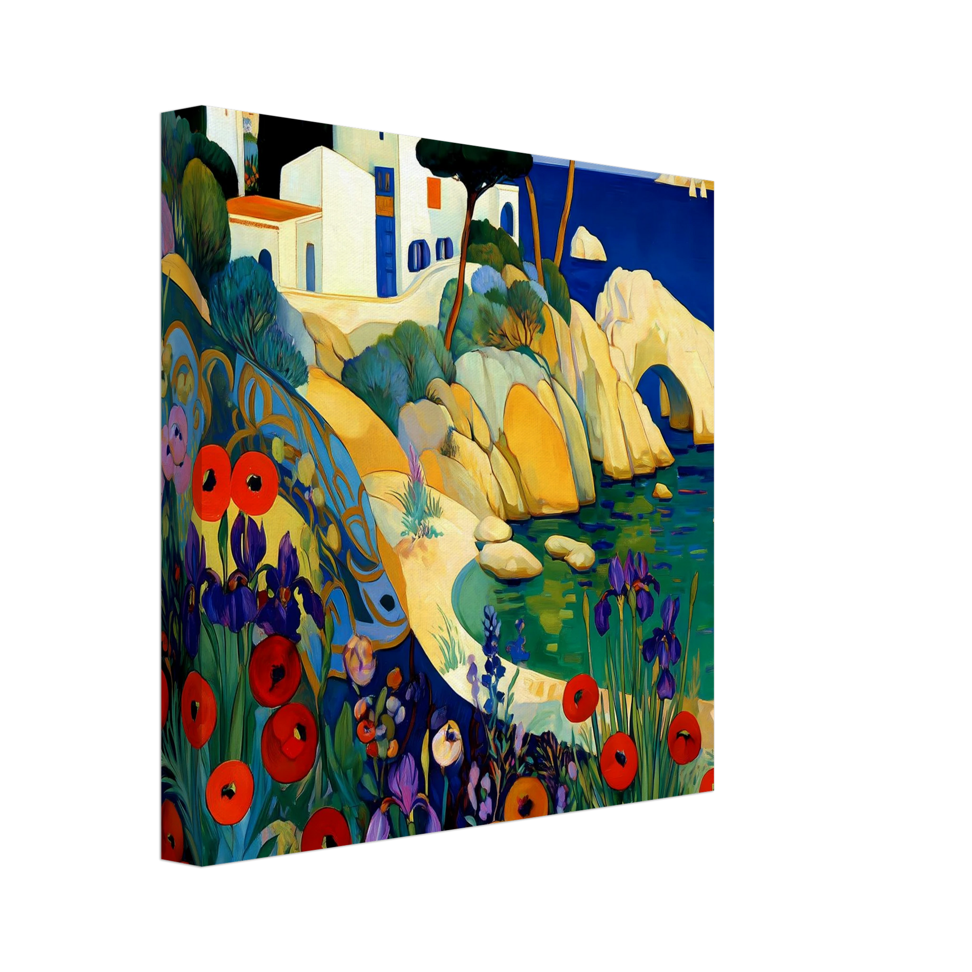 La Crique aux Coquelicots — tableau sur toile — vue 2 — art mural STNCL