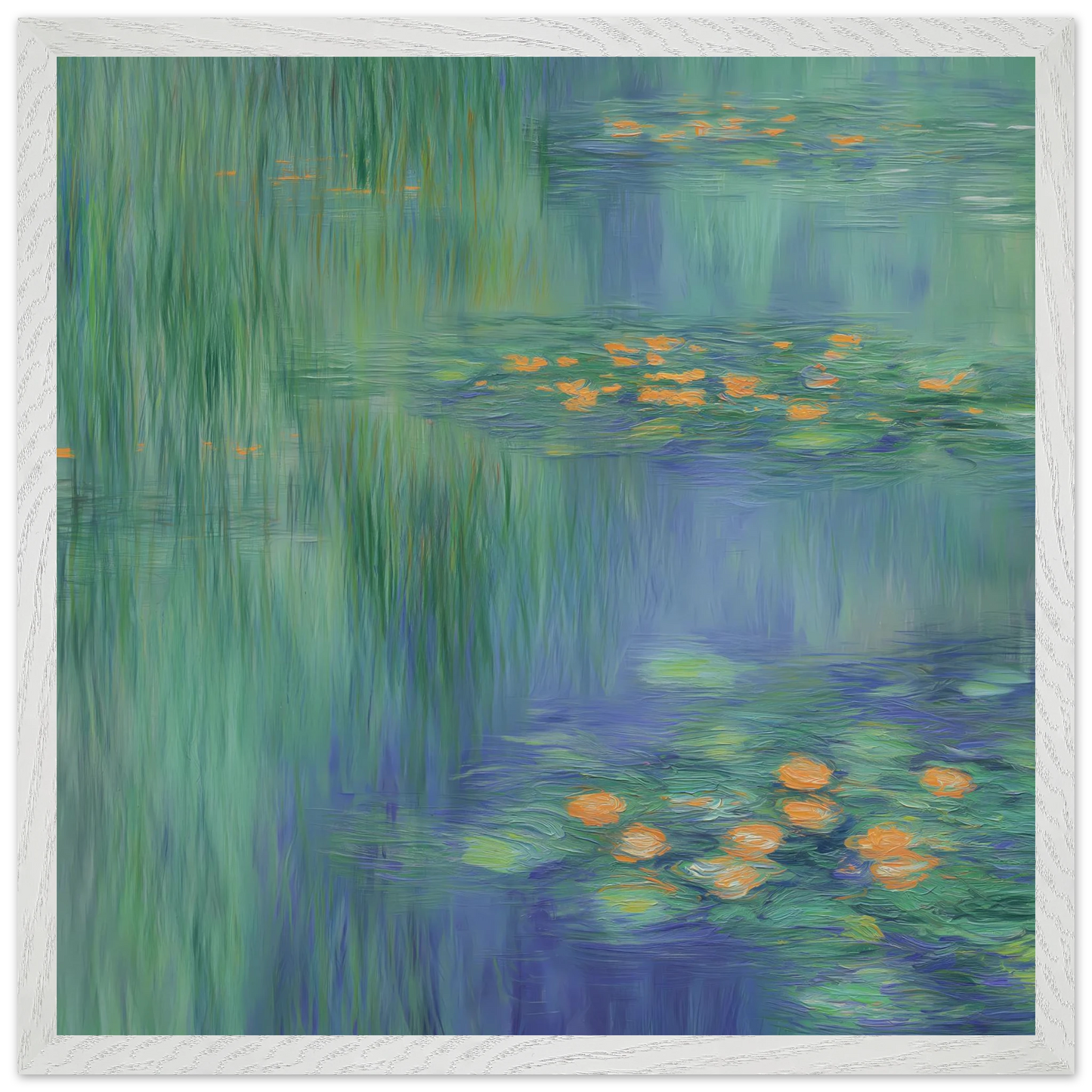 Reflets de Nénuphars — tableau encadré bois — vue 12 — art mural STNCL