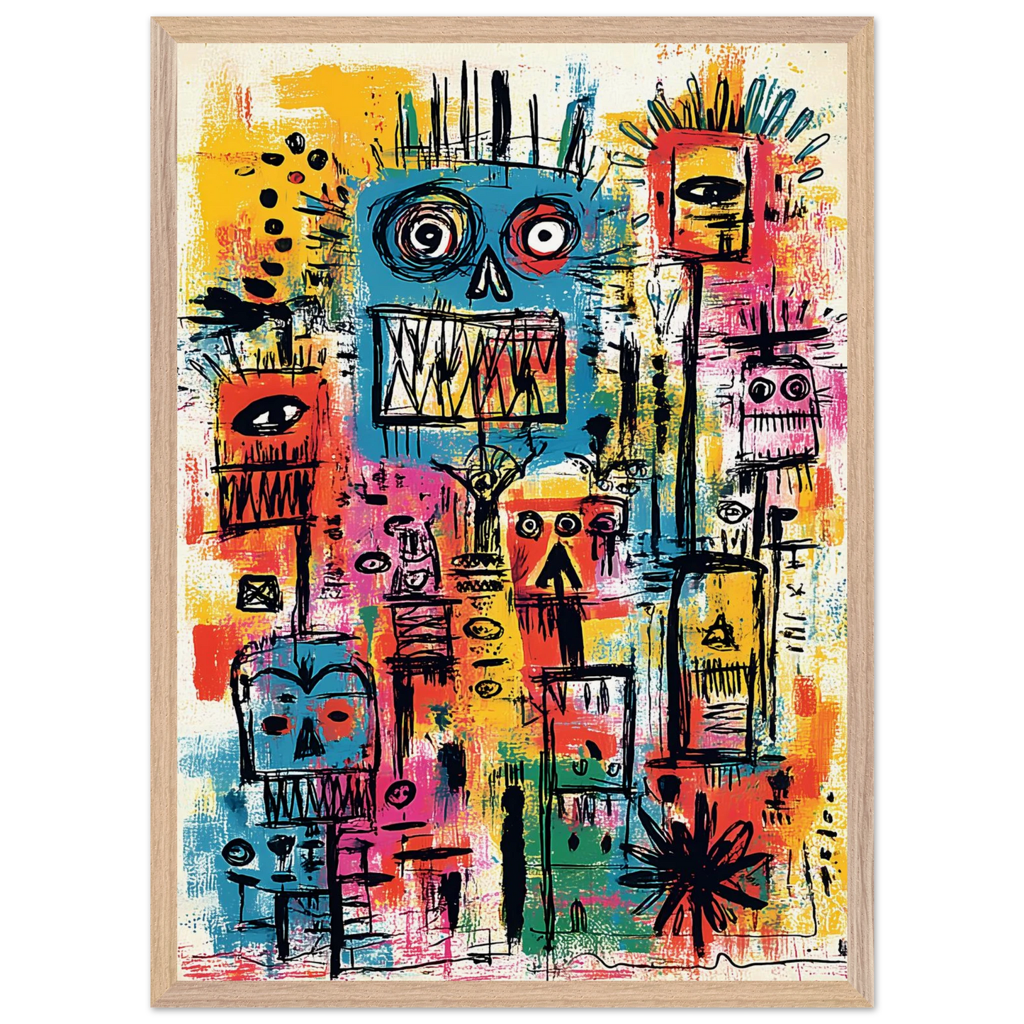 Totem des Esprits — tableau encadre bois — vue 13 — art mural STNCL