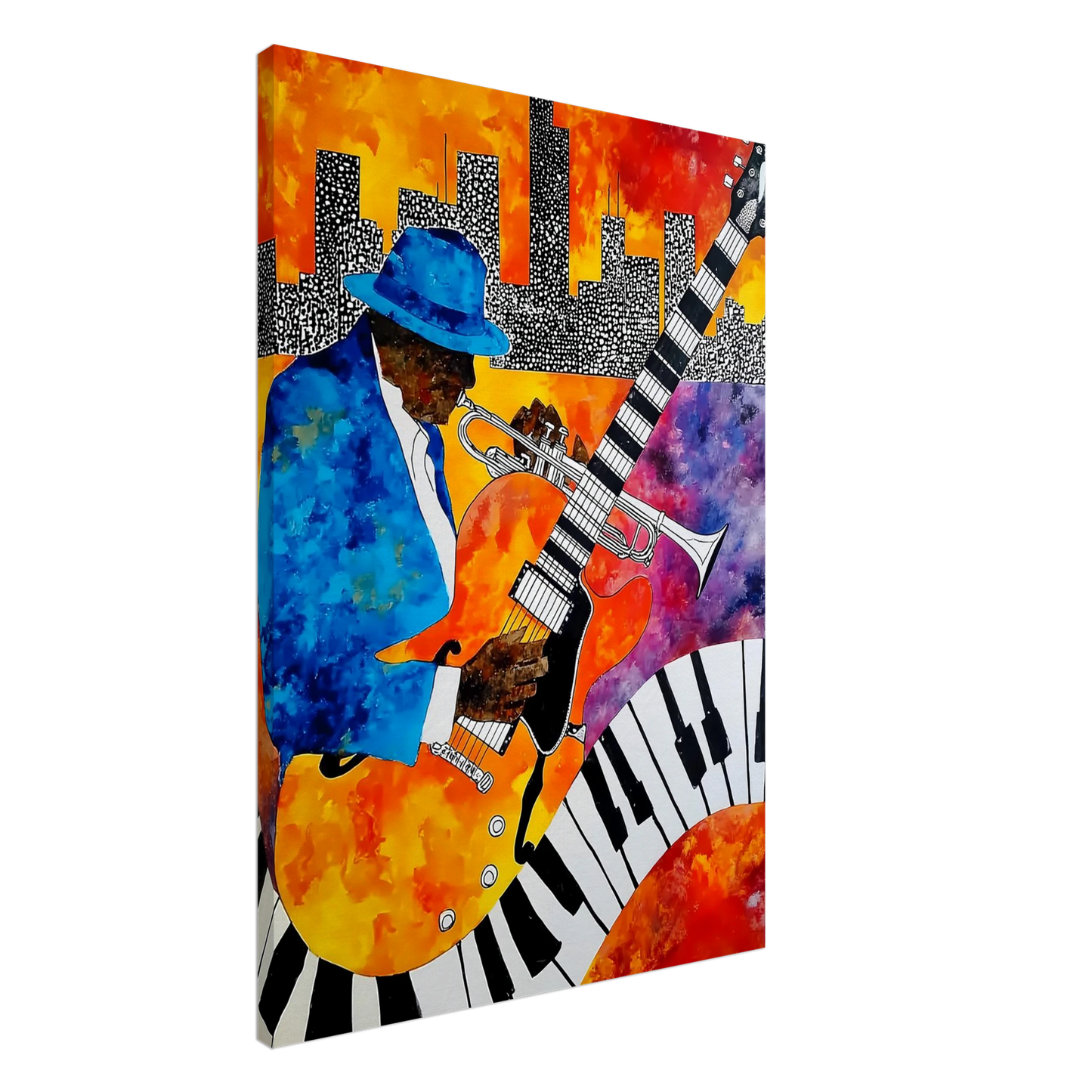 Blues en Ville — tableau sur toile — art mural STNCL