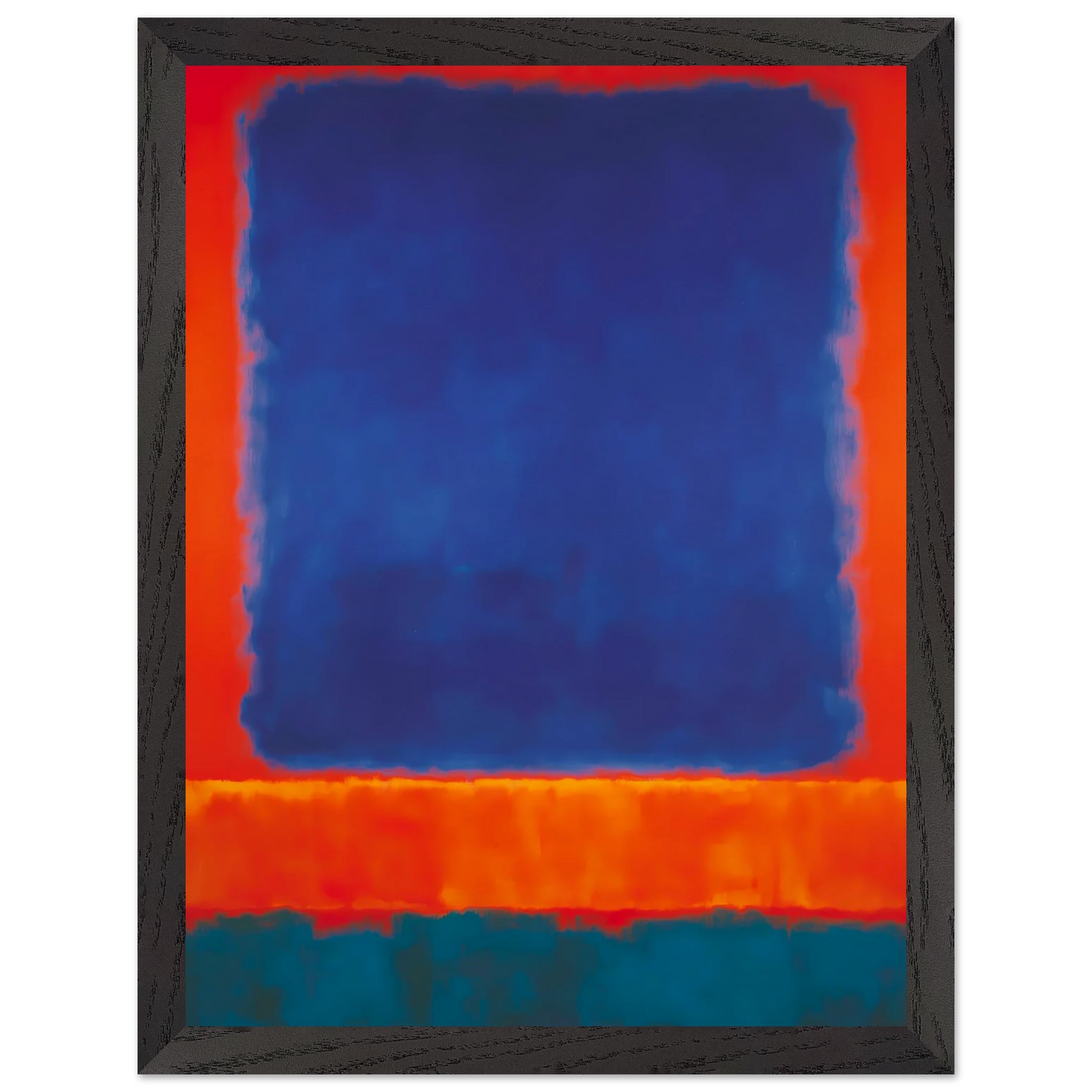 Bleu en Apesanteur — tableau encadré bois — vue 4 — art mural STNCL