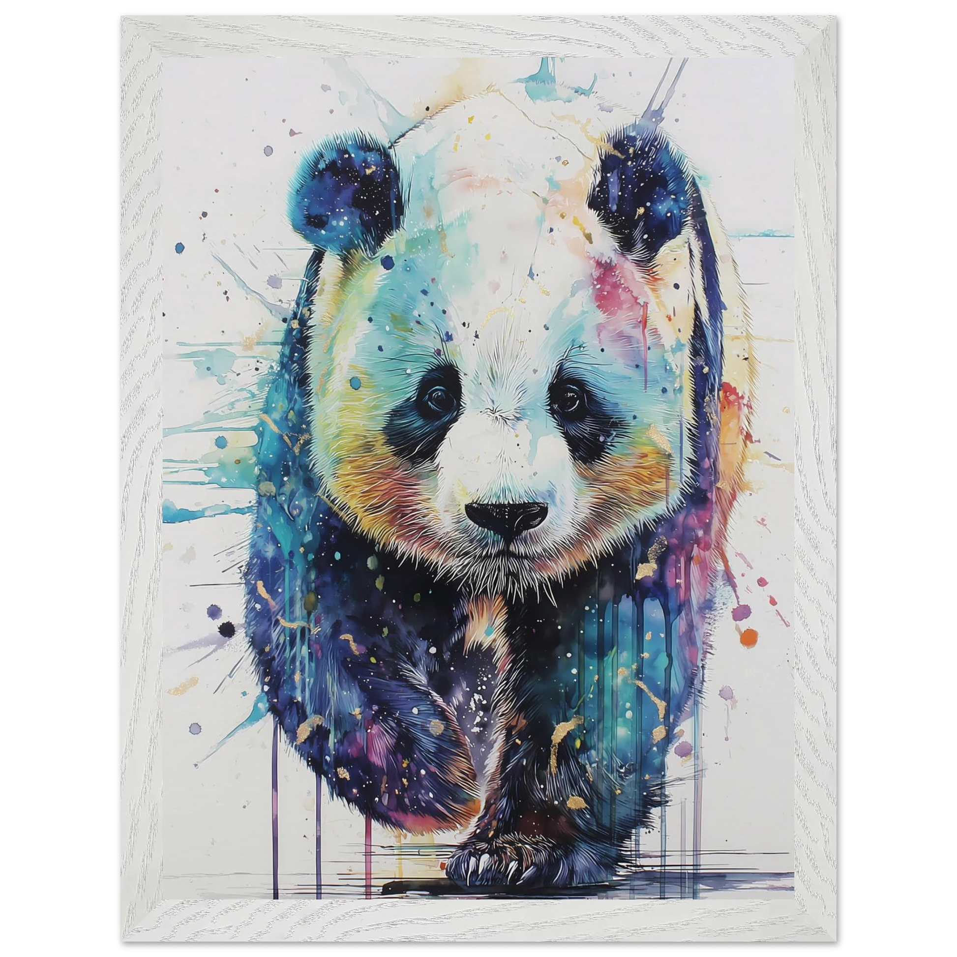 Panda Constellé — tableau encadré bois — vue 9 — art mural STNCL