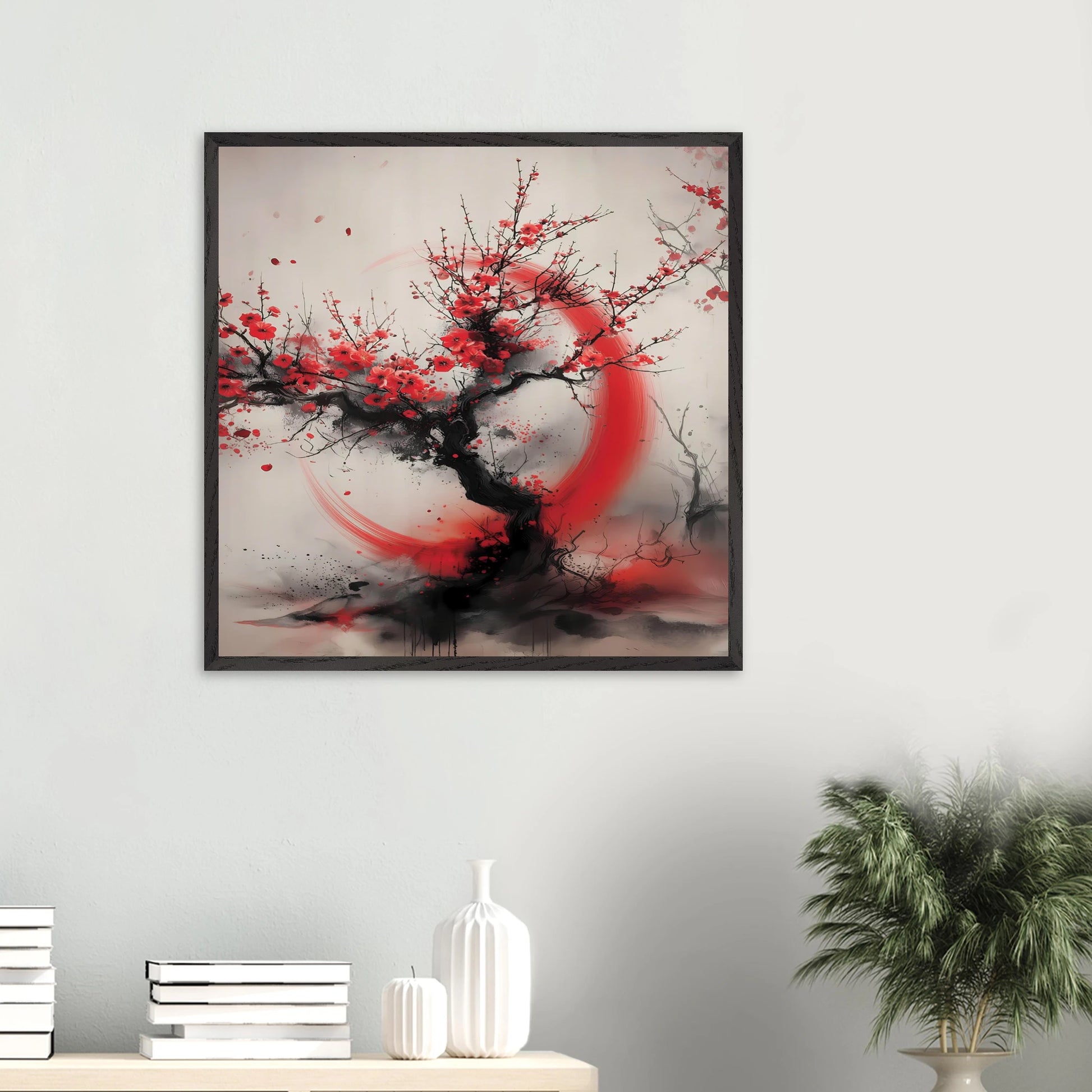 Enso et Prunier — tableau encadre bois — vue 13 — art mural STNCL