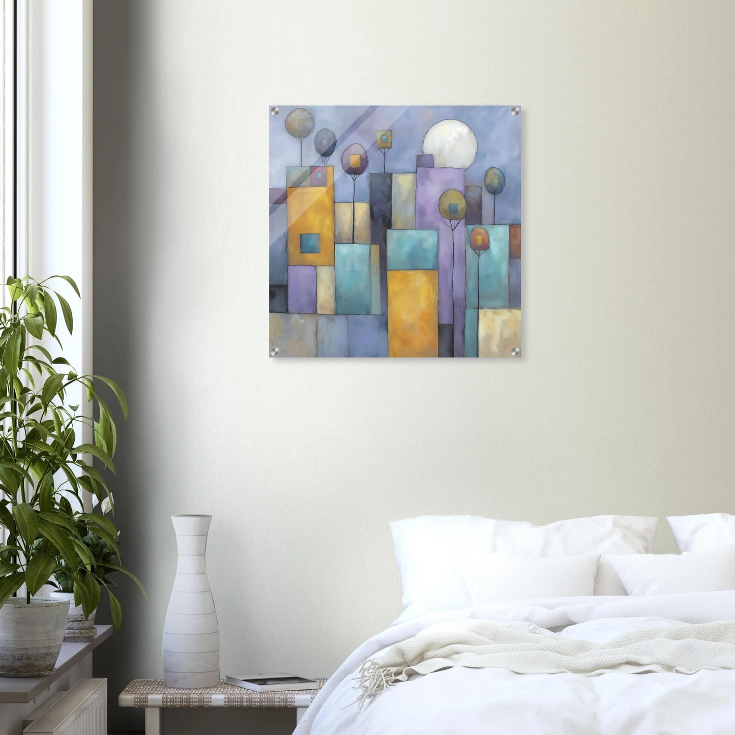 Ville sous la Lune — tableau plexiglas — vue 6 — art mural STNCL