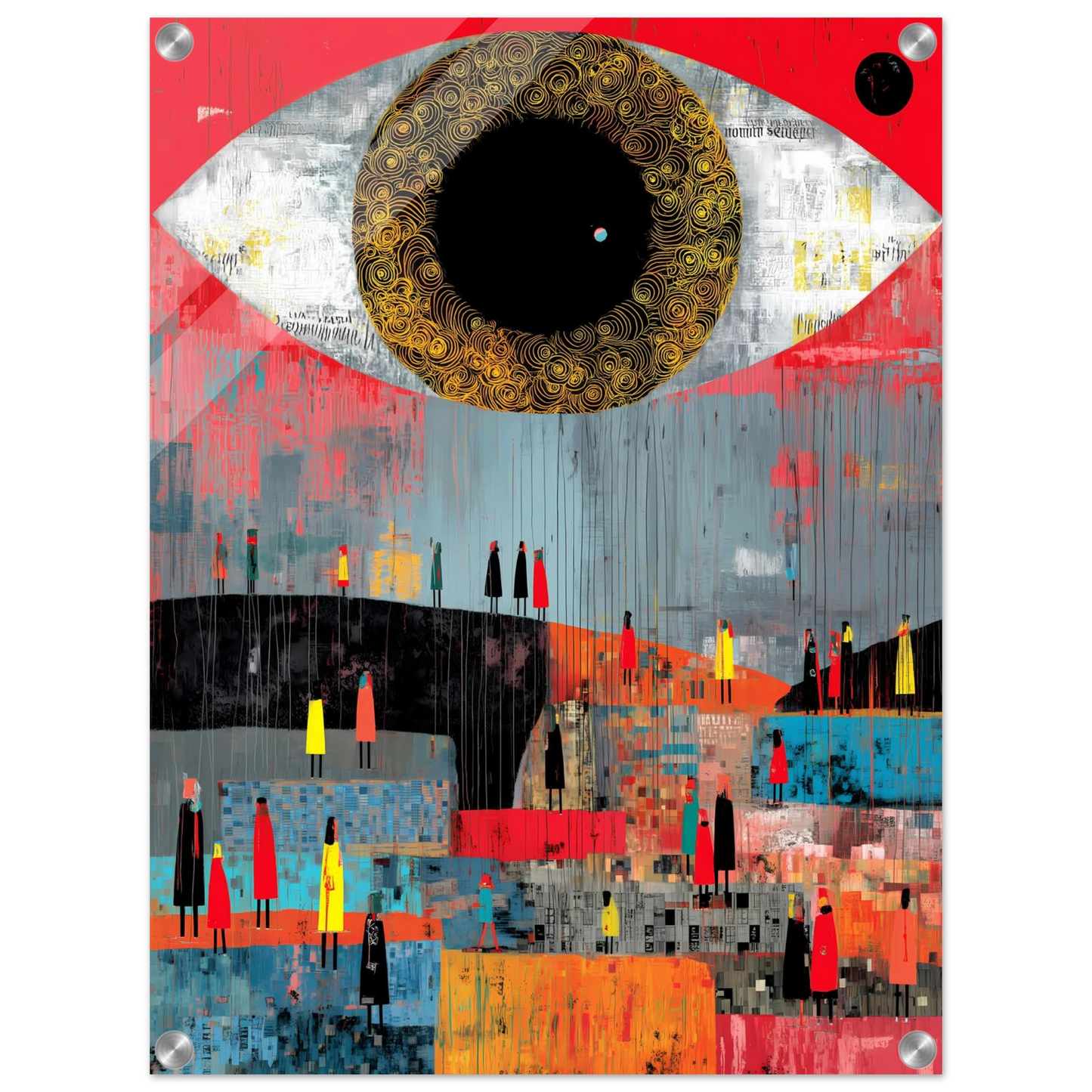 L'Oeil et la Foule — tableau plexiglas — vue 4 — art mural STNCL