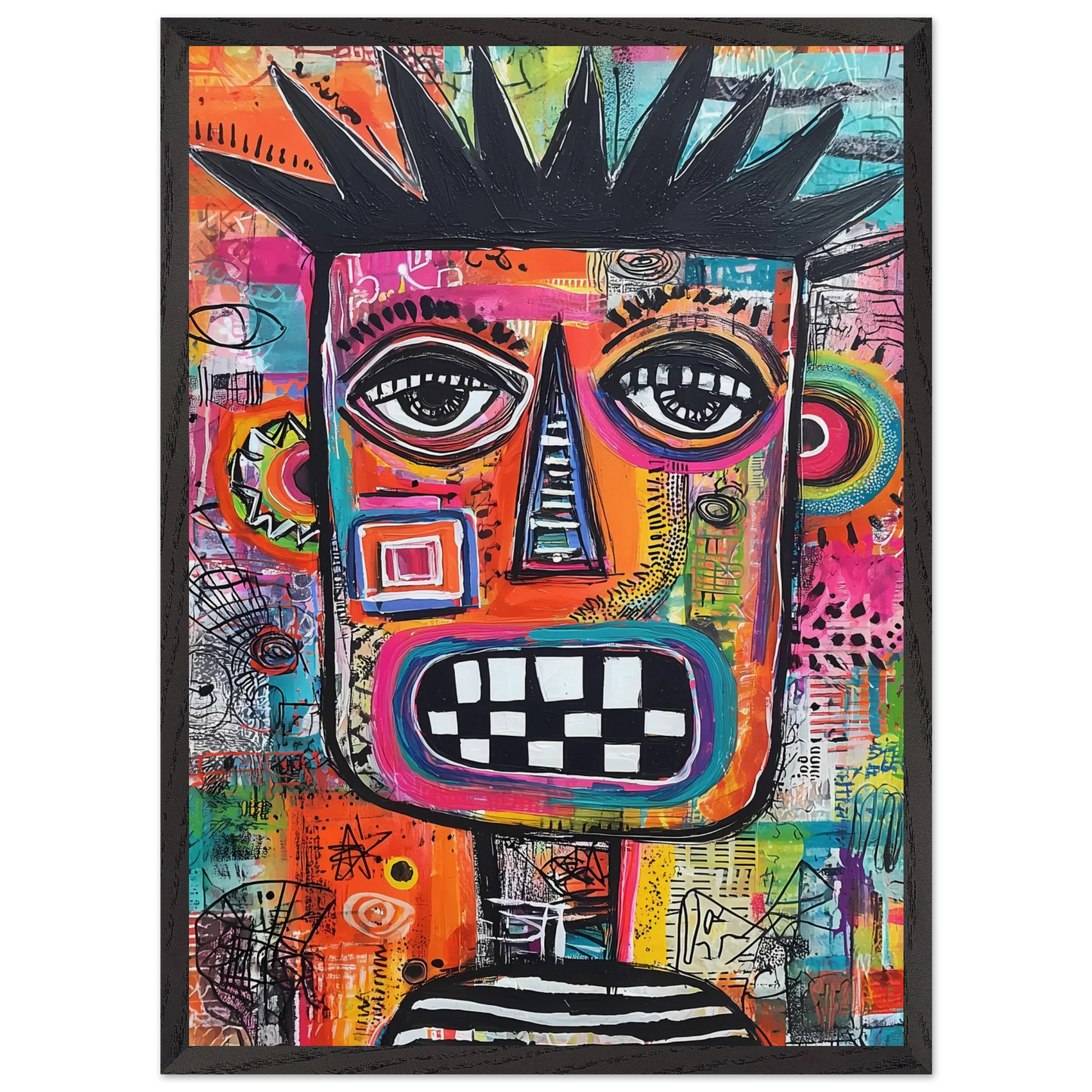 Masque Brut — tableau encadre bois — vue 10 — art mural STNCL
