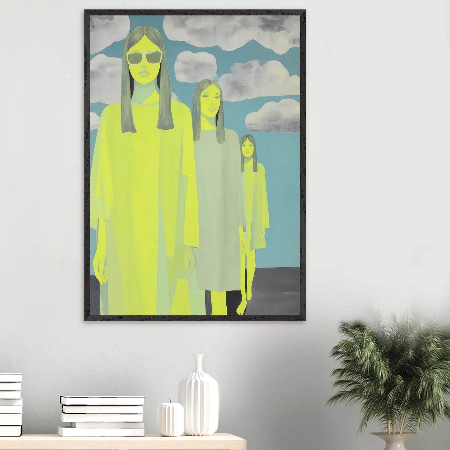 Les Trois Silhouettes — tableau encadré bois — vue 16 — art mural STNCL