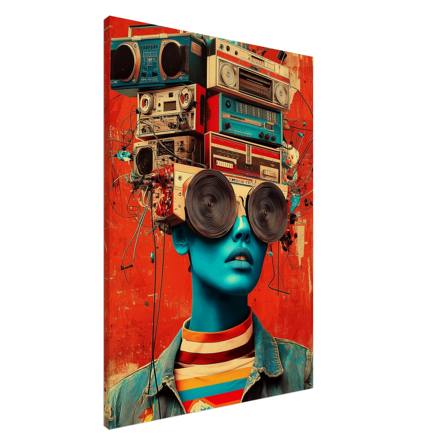 Visage Aux Radios Empilés — tableau sur toile — art mural STNCL