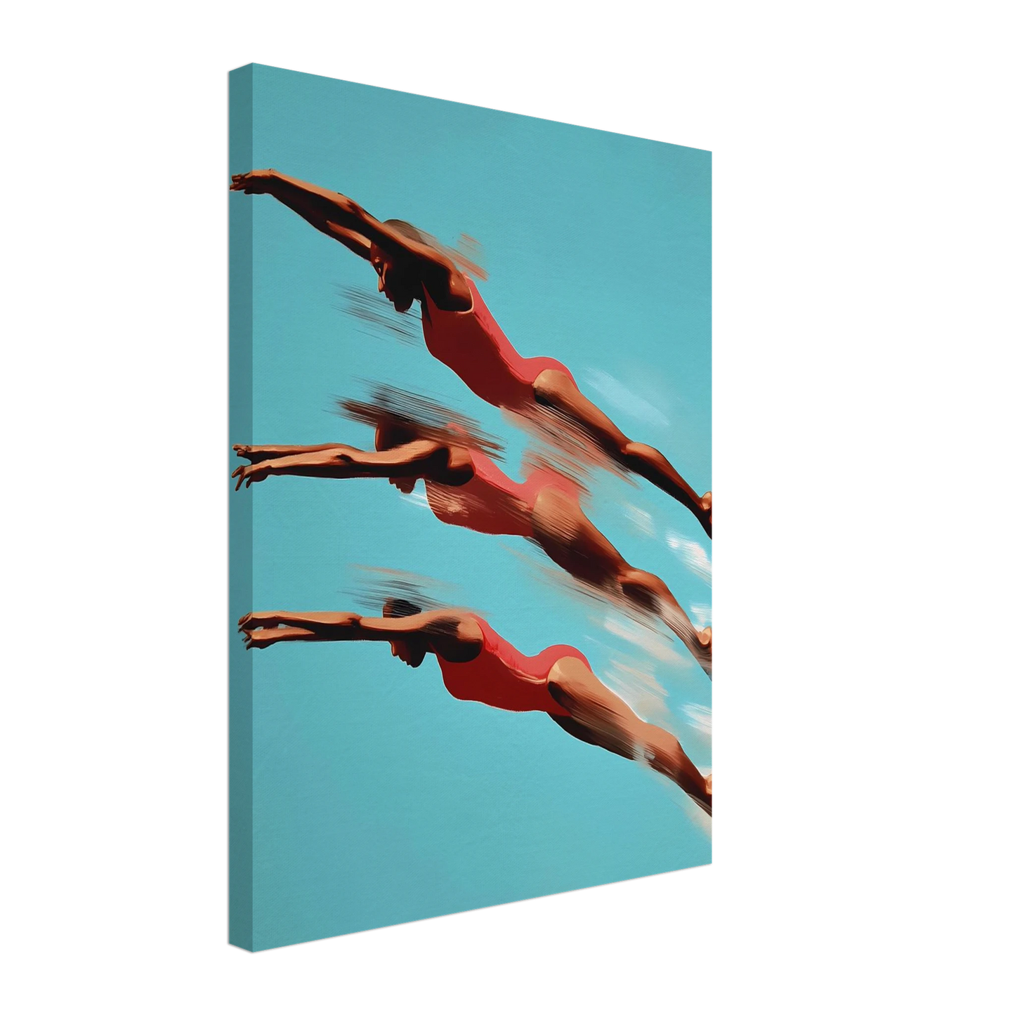 Trois Plongeuses — tableau sur toile — vue 5 — art mural STNCL