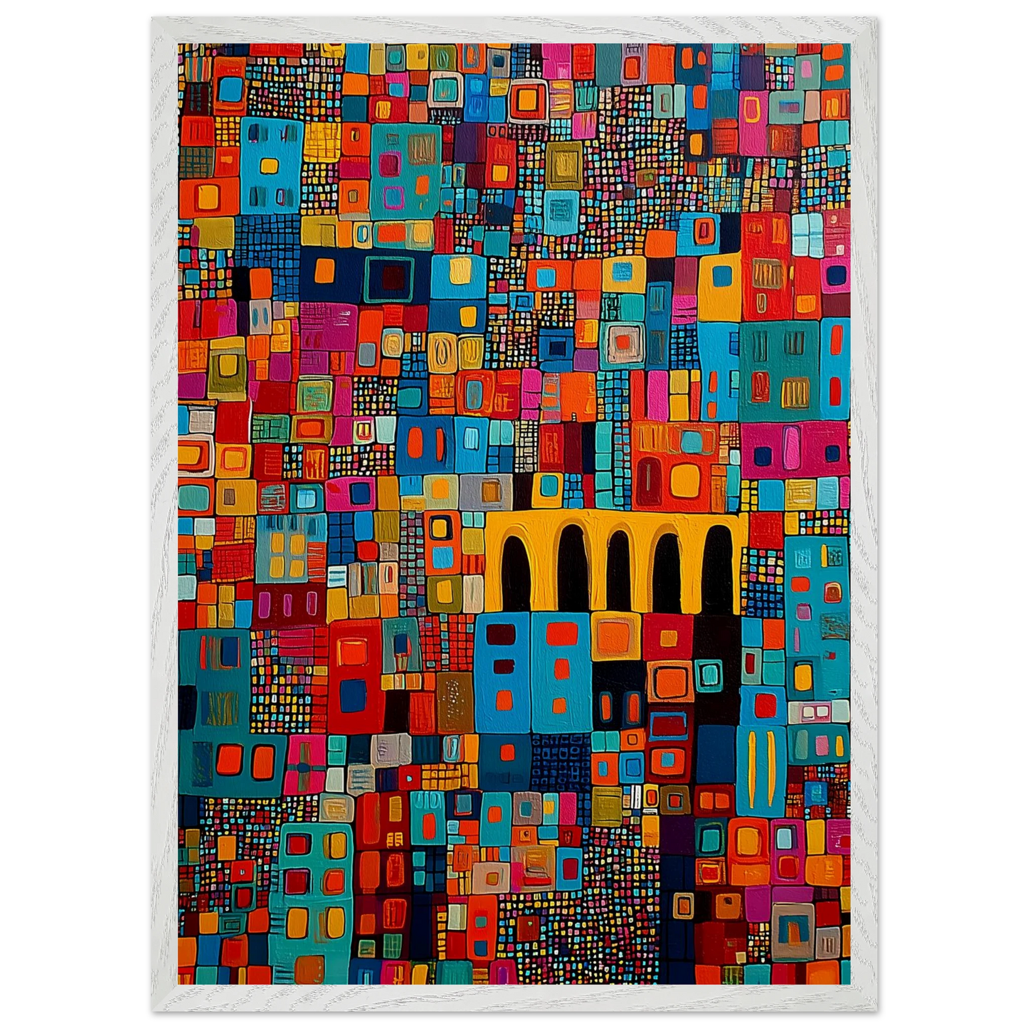 Cité Mosaïque — tableau encadre bois — vue 11 — art mural STNCL