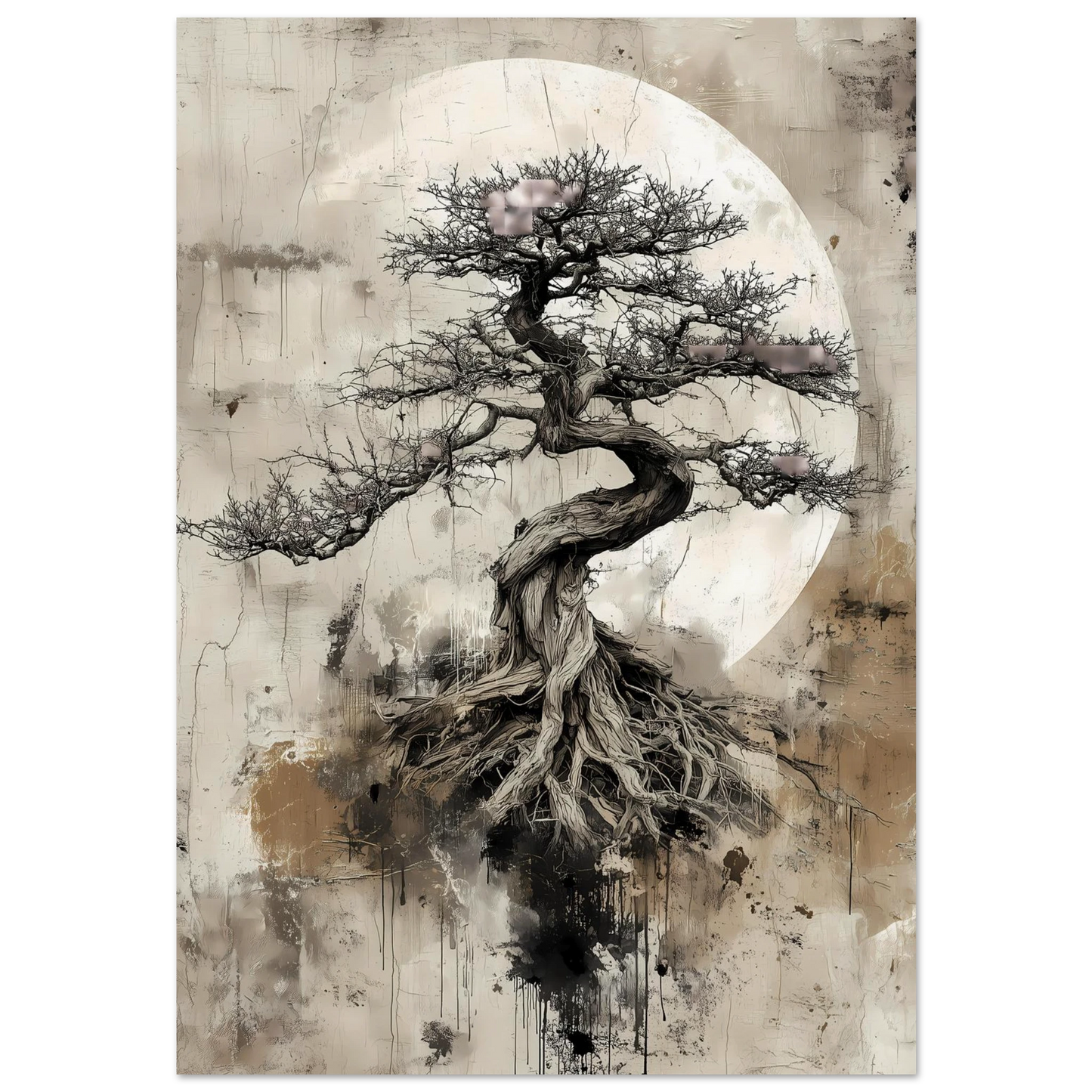 Bonsaï sous la Lune — affiche d'art — art mural STNCL