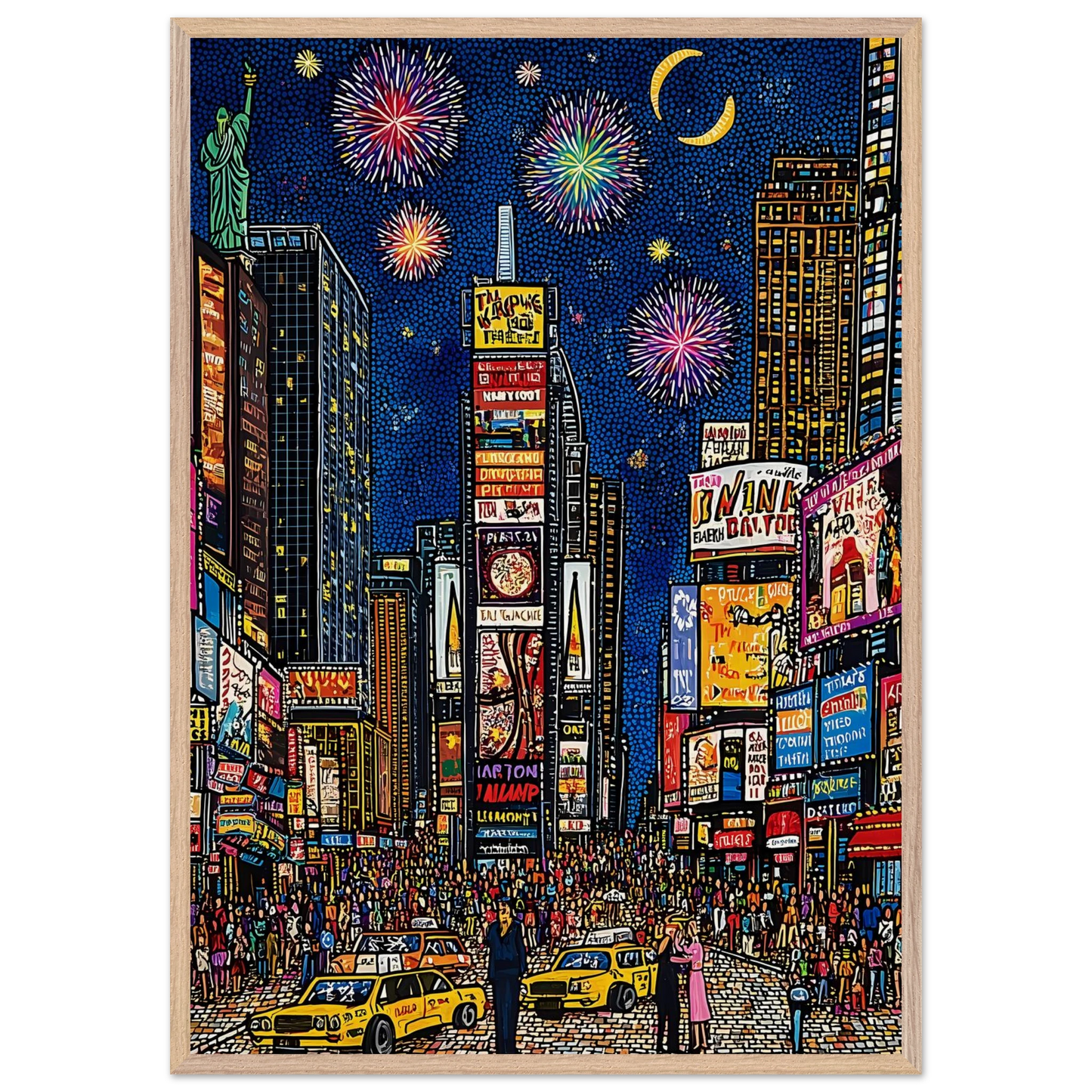 New York en Fête — tableau encadre bois — vue 6 — art mural STNCL
