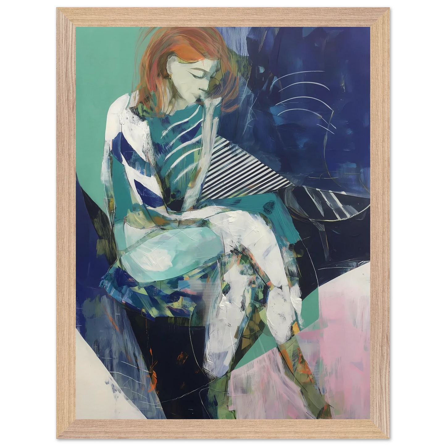 Songe au Repos — tableau encadré bois — vue 12 — art mural STNCL