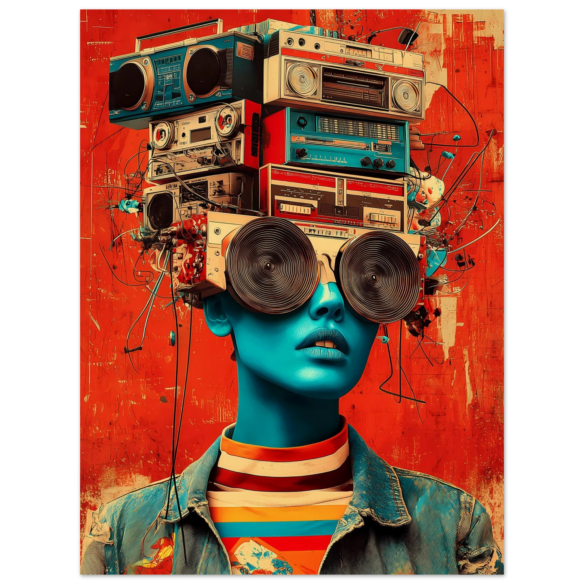 Tête à Musique — affiche d'art — vue 2 — art mural STNCL