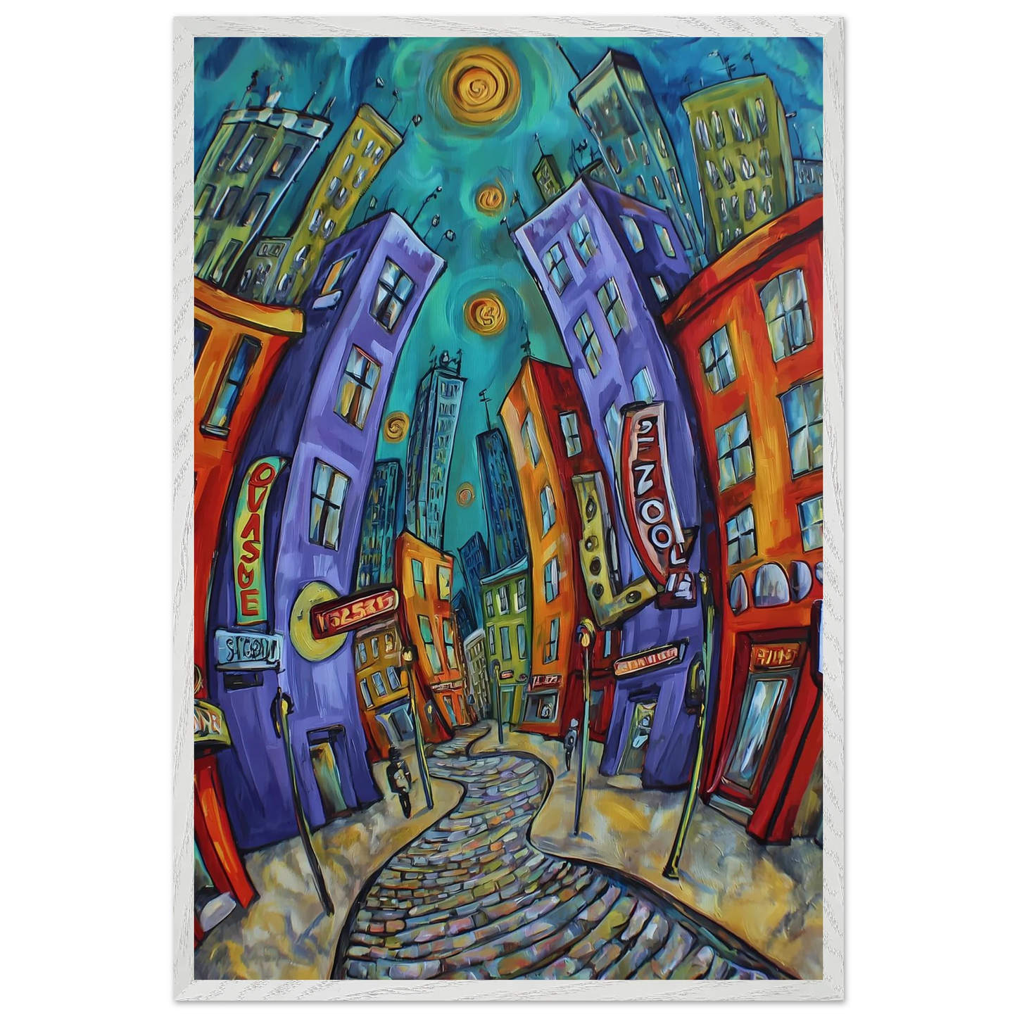 Ville Tourbillon — tableau encadre bois — vue 7 — art mural STNCL