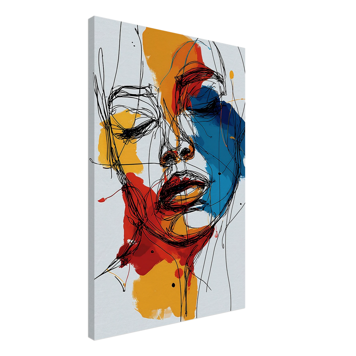 Visage en Filigrane — tableau sur toile — vue 2 — art mural STNCL