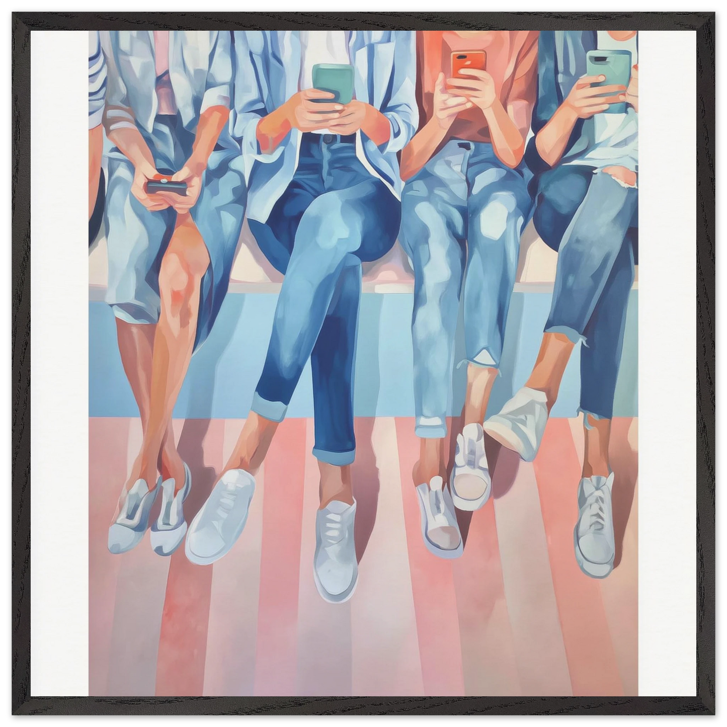 Génération Connectée — tableau encadré bois — art mural STNCL
