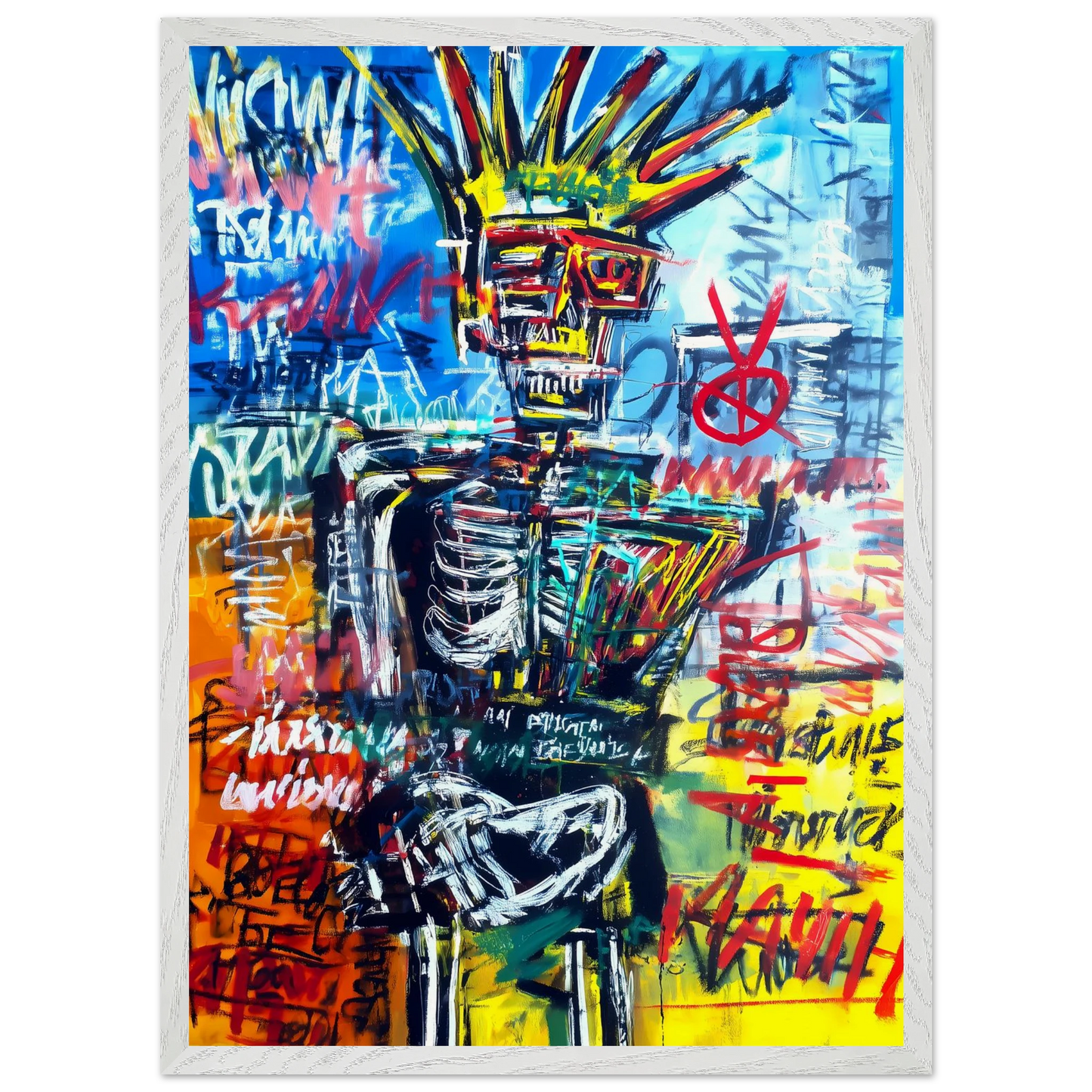 Roi Squelette — tableau encadre bois — vue 11 — art mural STNCL