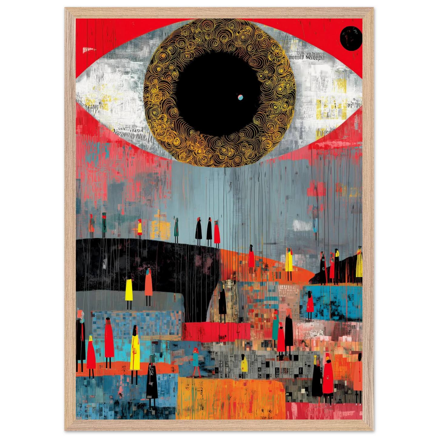 L'Oeil et la Foule — tableau encadre bois — vue 13 — art mural STNCL