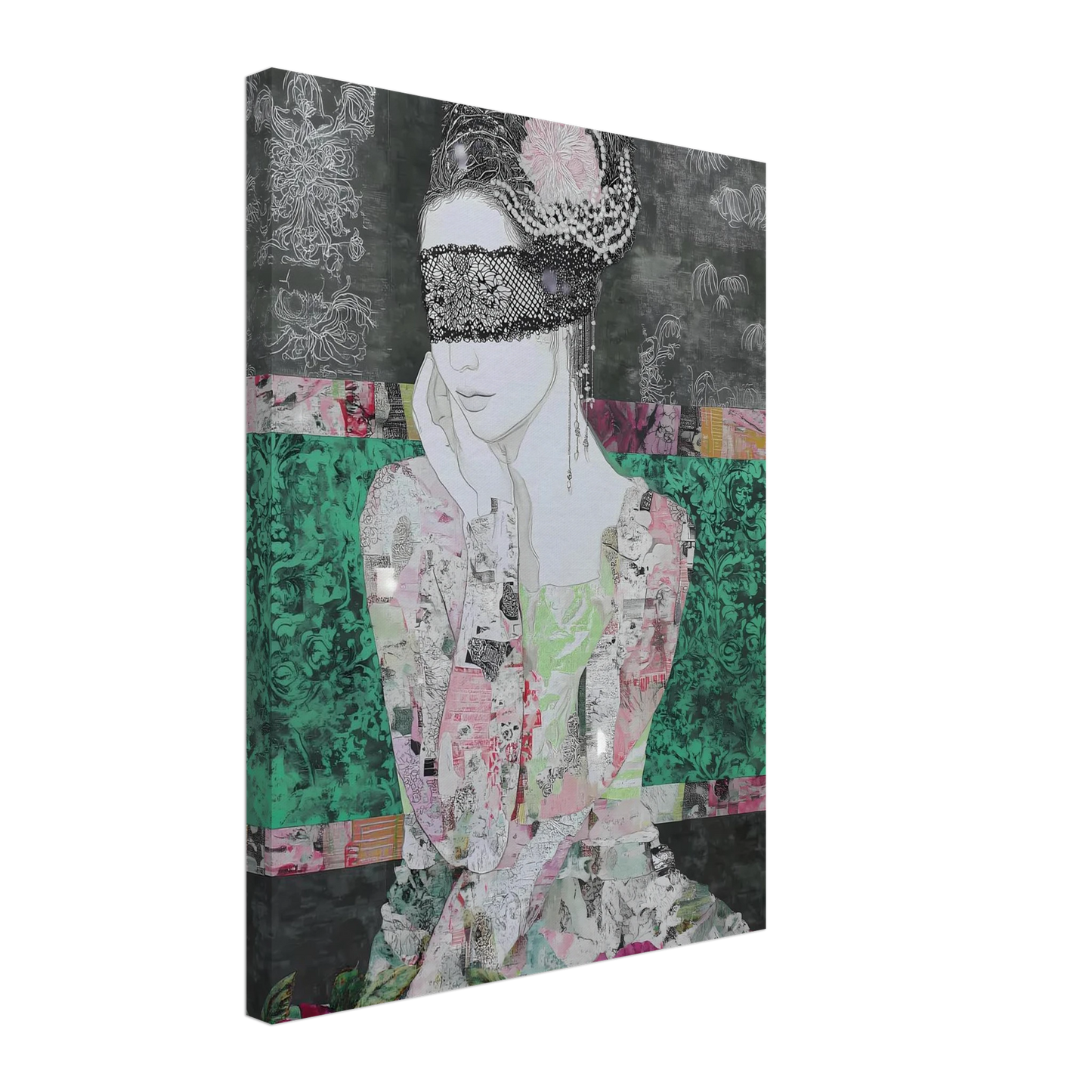 Dame de Dentelle — tableau sur toile — vue 5 — art mural STNCL