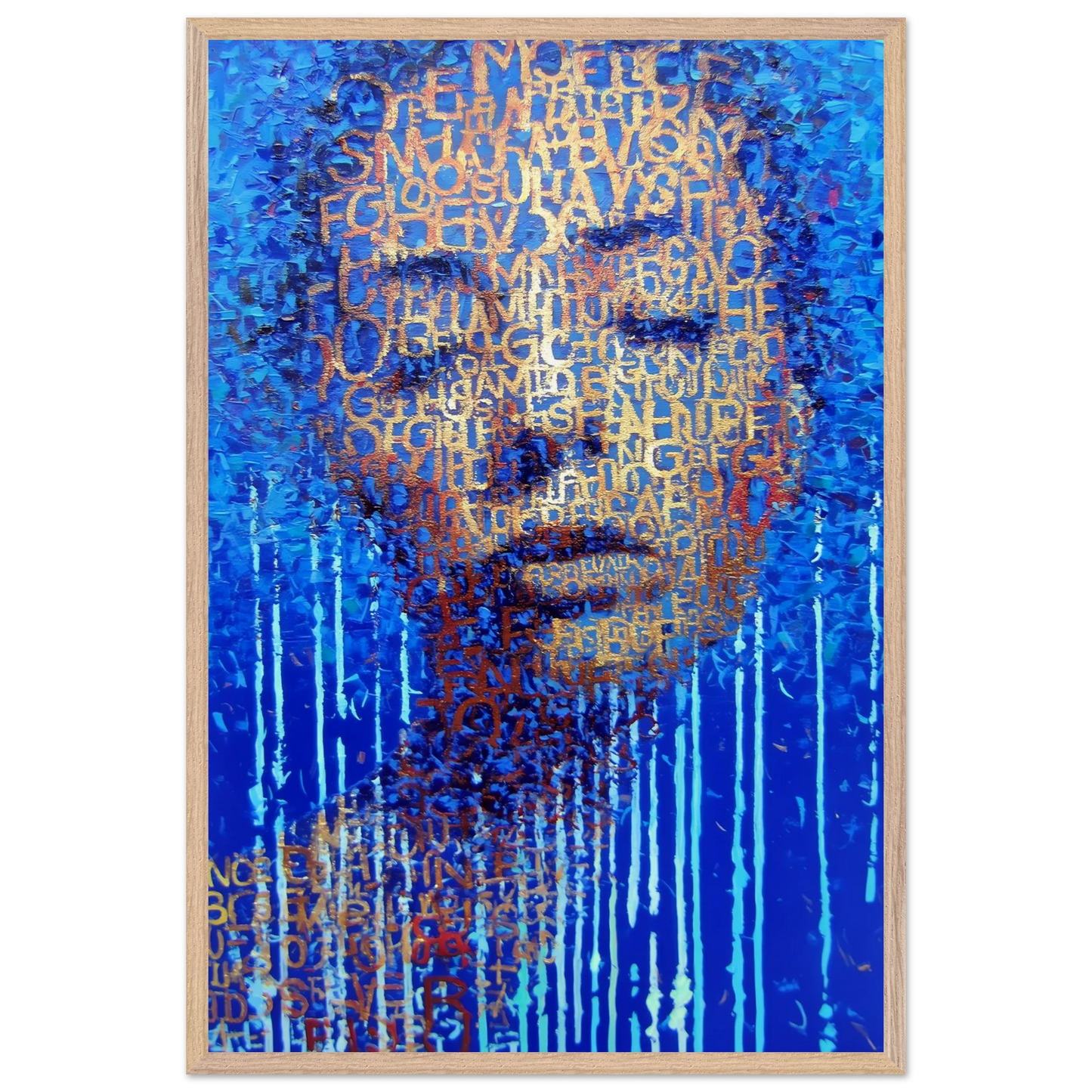 Visage de Lettres — tableau encadre bois — vue 14 — art mural STNCL